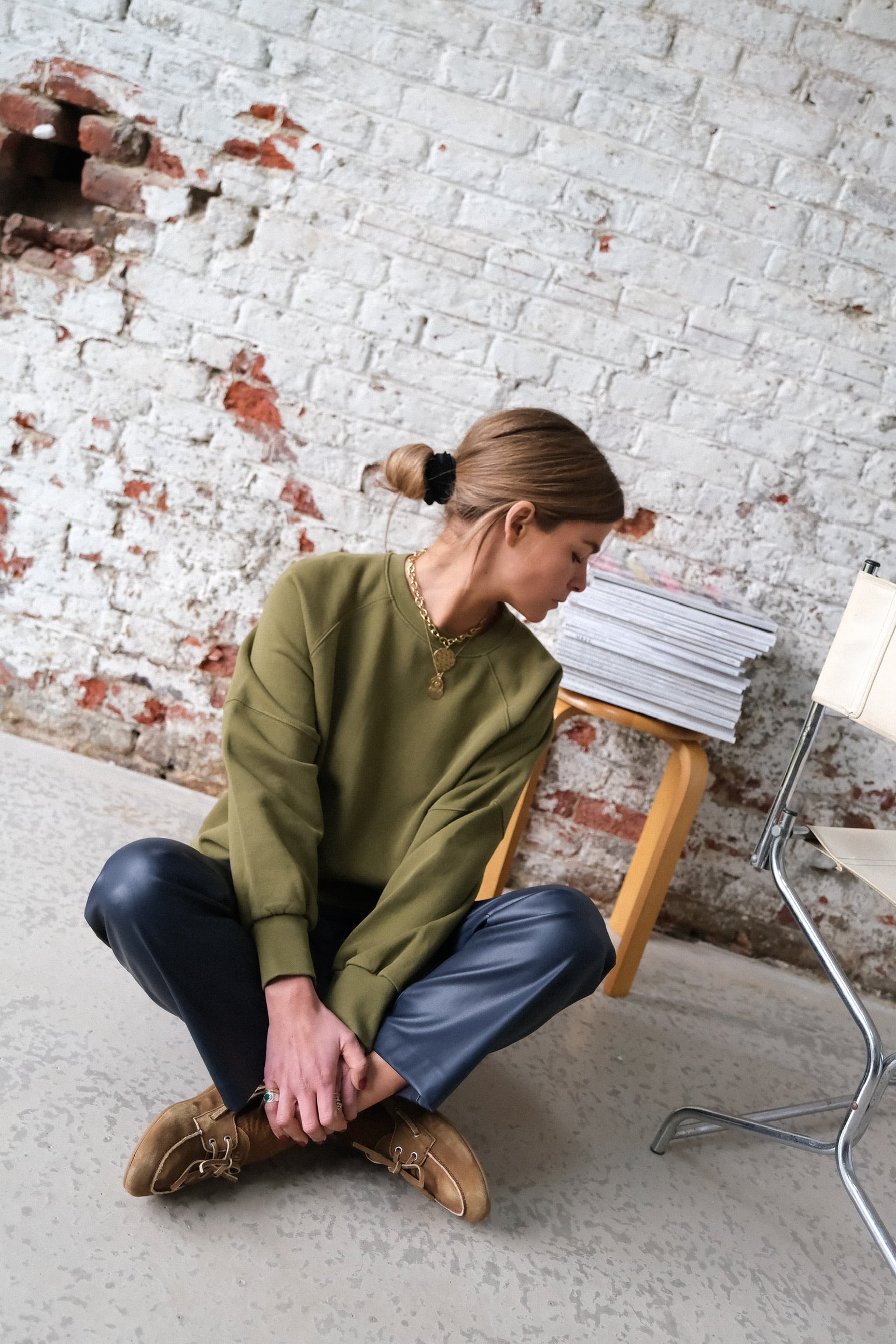 Pantalon CHARLES similicuir marine