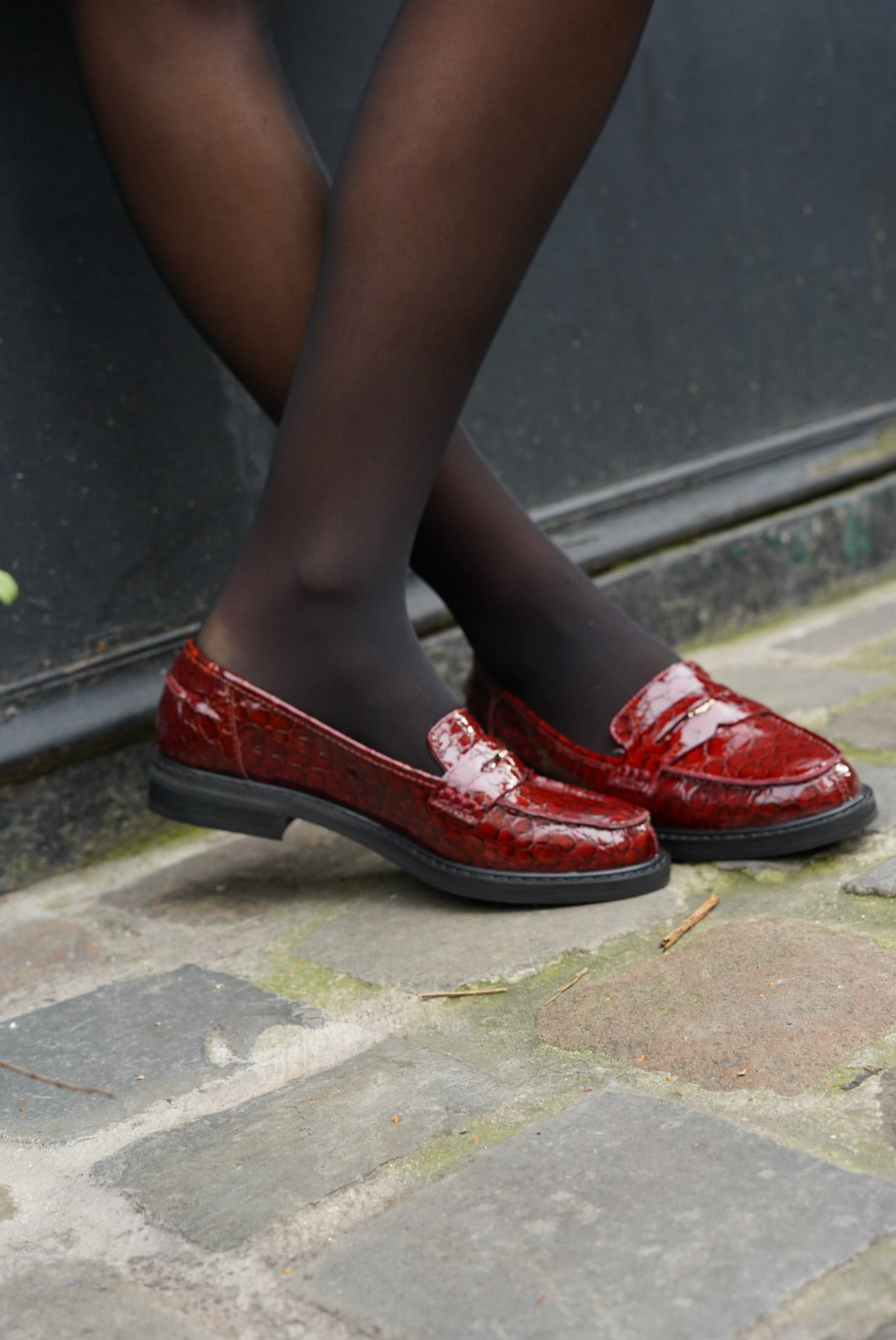 Mocassins Ovana cuir bordeaux