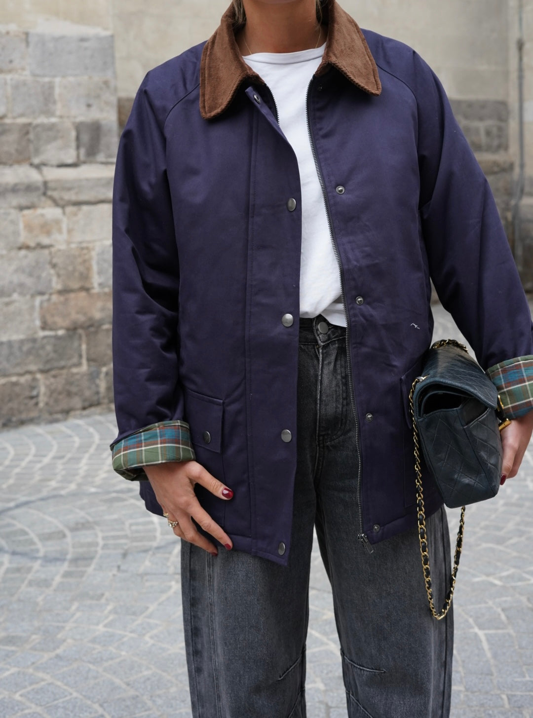 Veste mi-longue Léonie marine