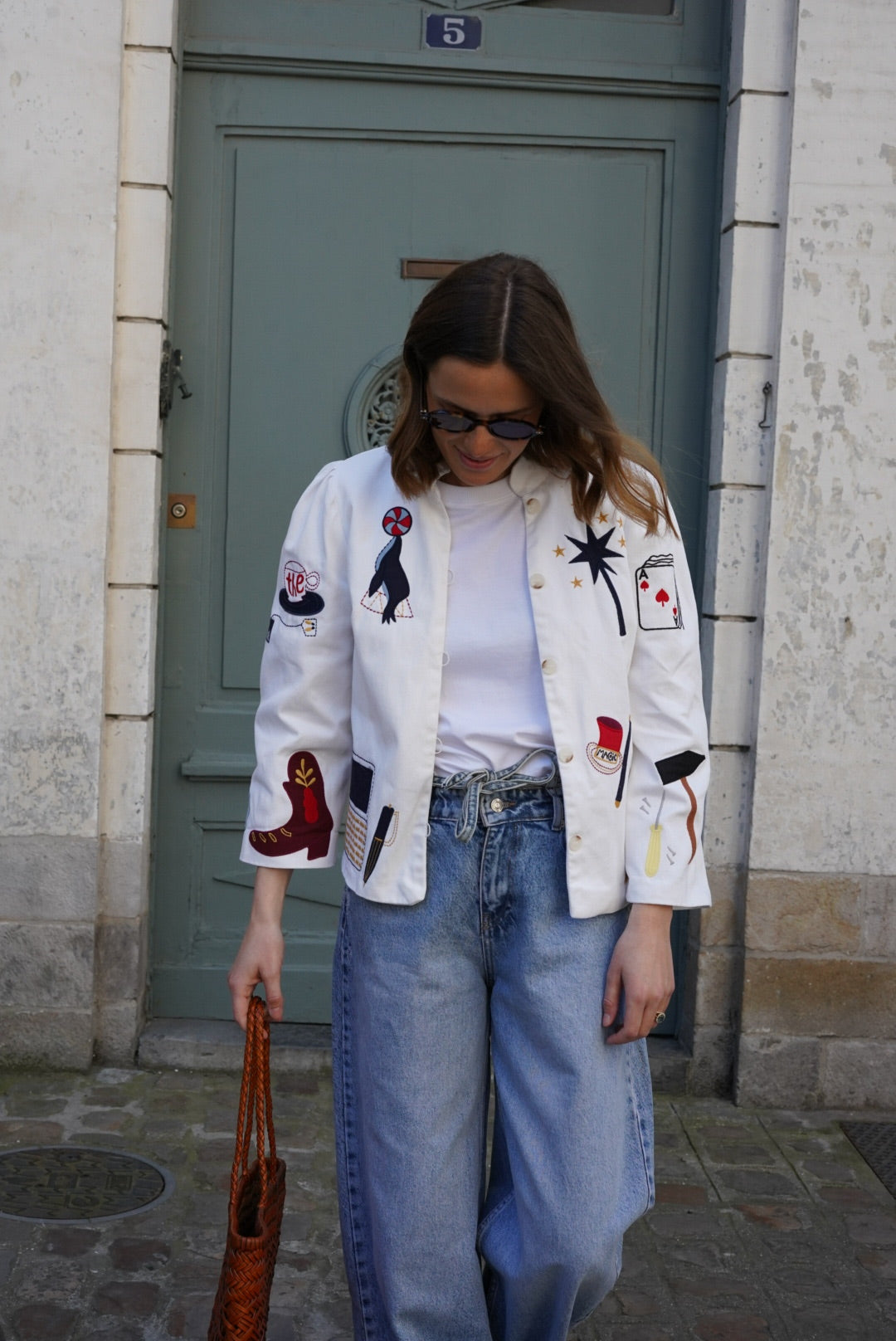 Veste Anouck blanc broderie circus
