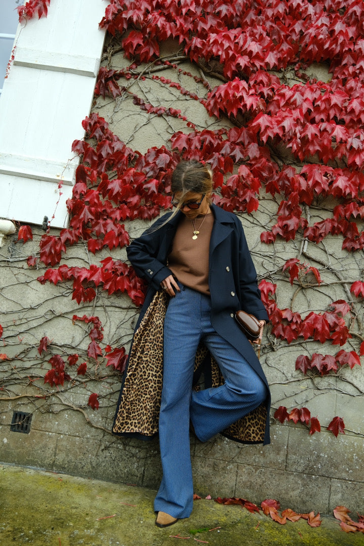 Trench PAUL marine/léopard