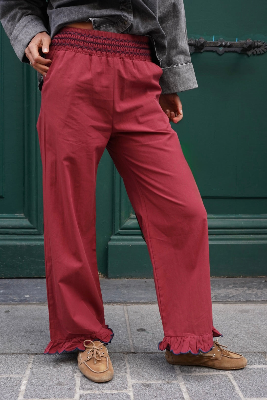 Pantalon Octave froufrou terracotta