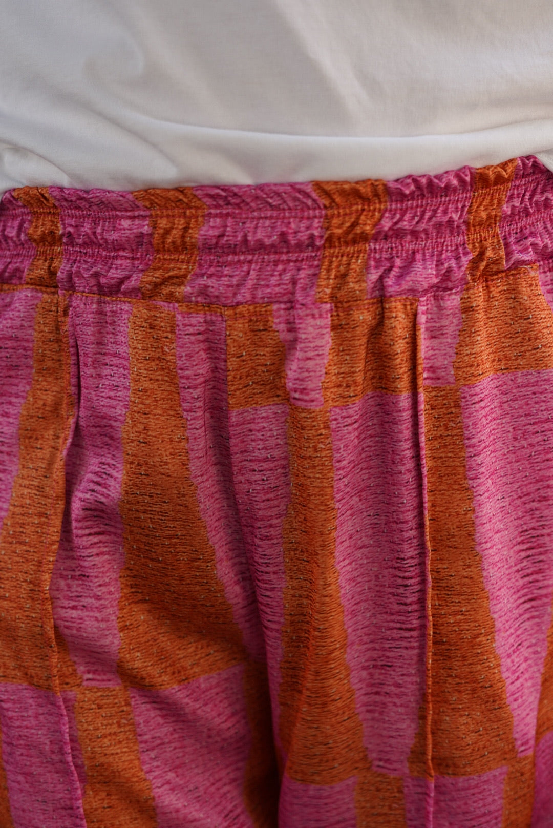 Pantalon Simon motif rose/orange