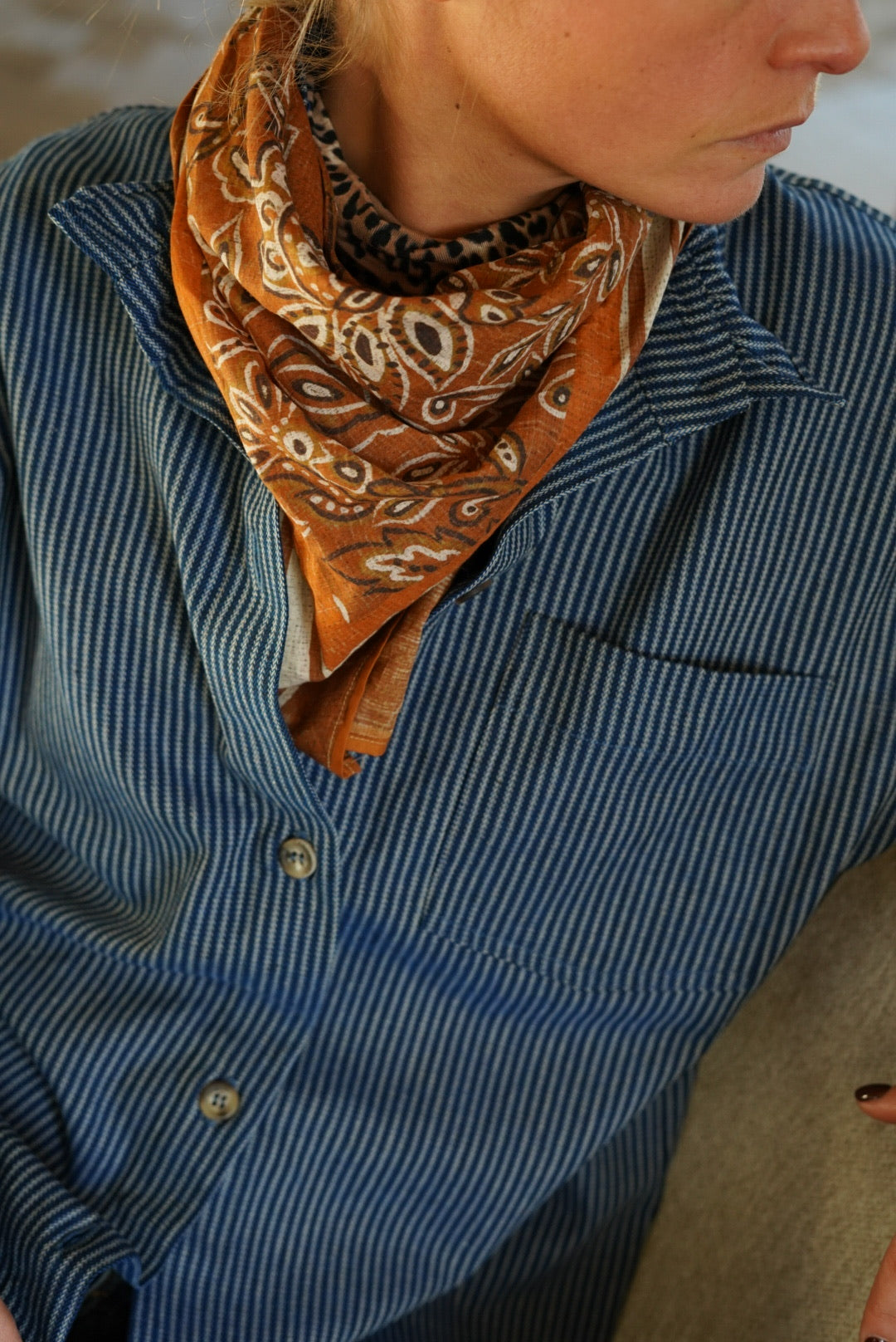 Foulard TOM motif orange