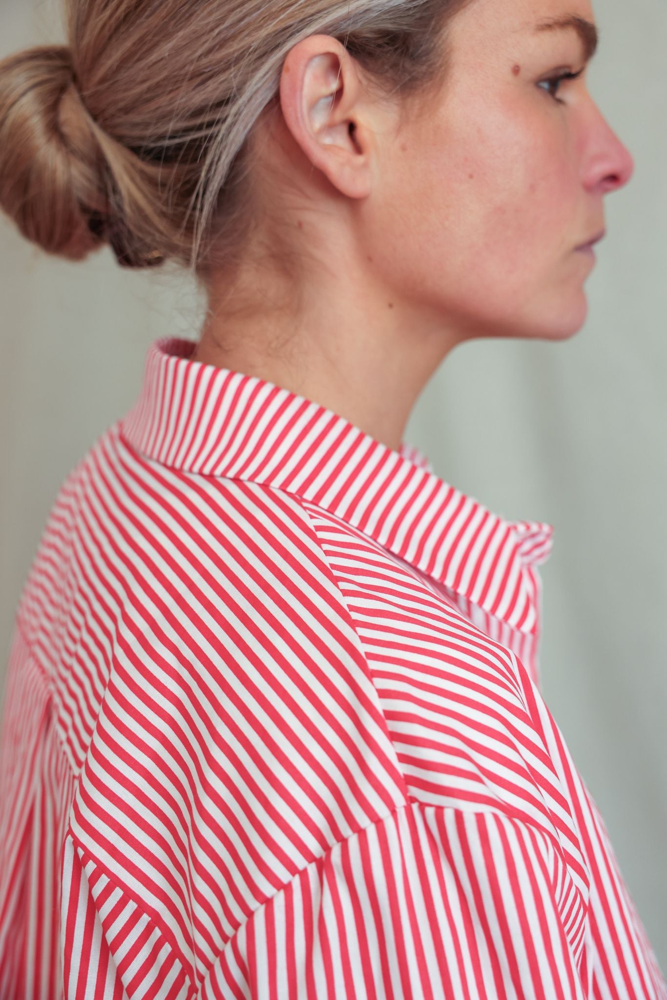 Chemise Lucie rayure rouge