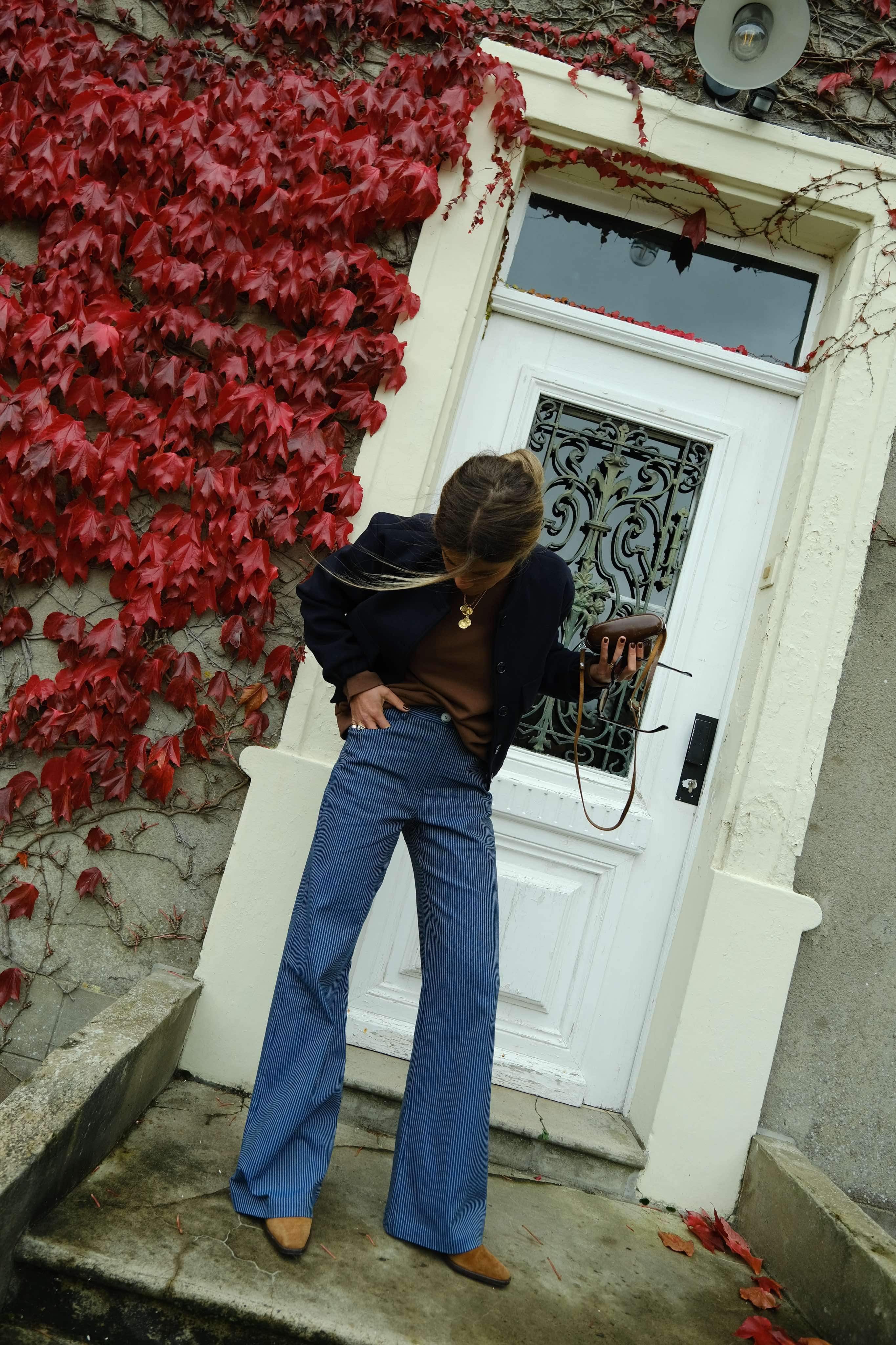 Pantalon VICTOR rayure marine