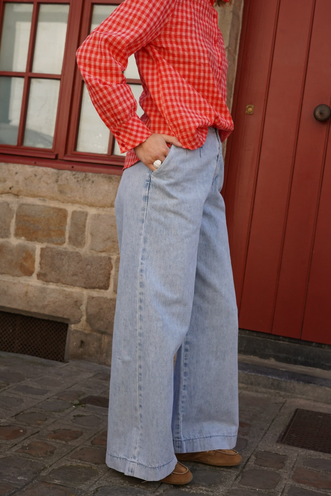 Jean large Jules denim clair