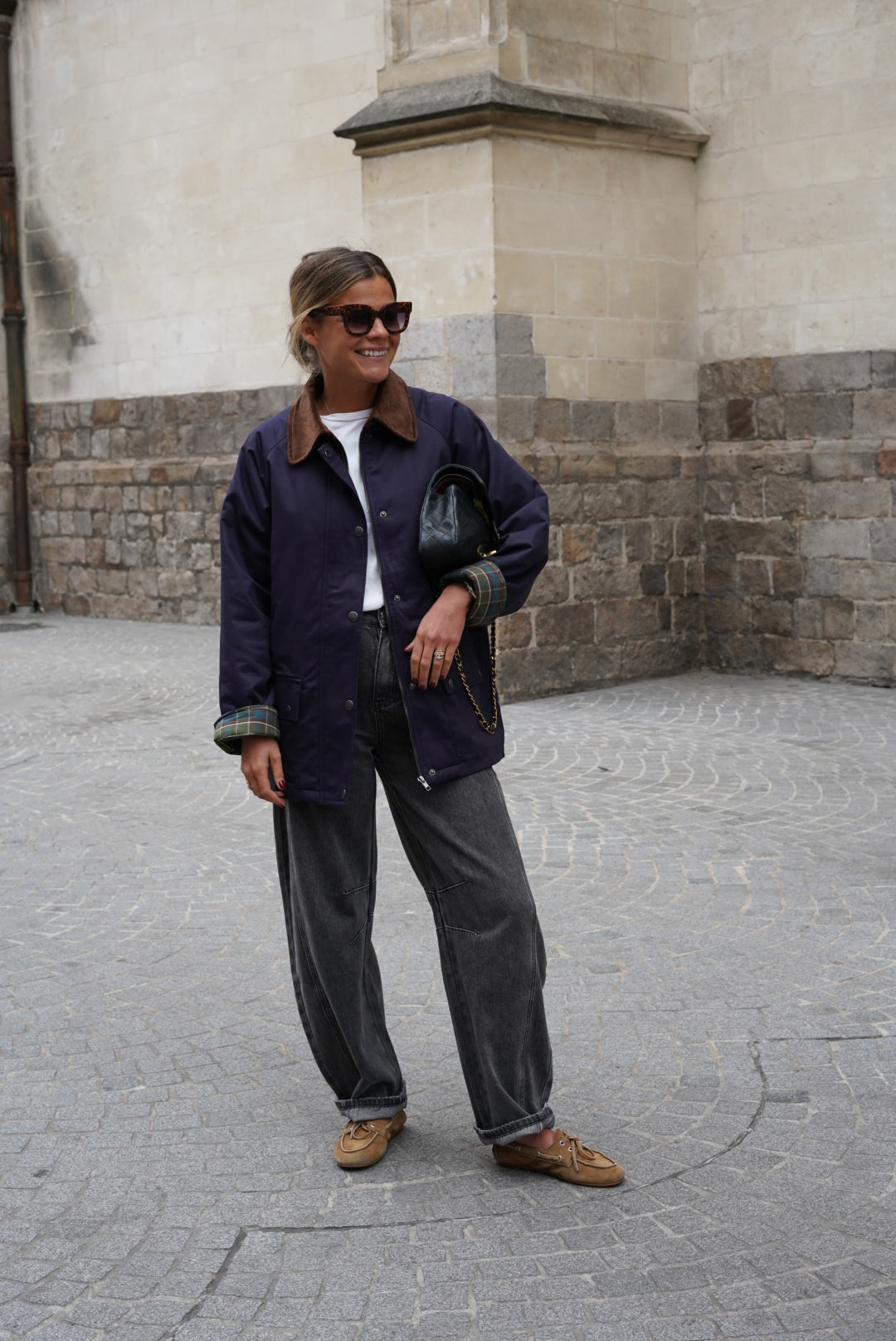 Veste mi-longue Léonie marine