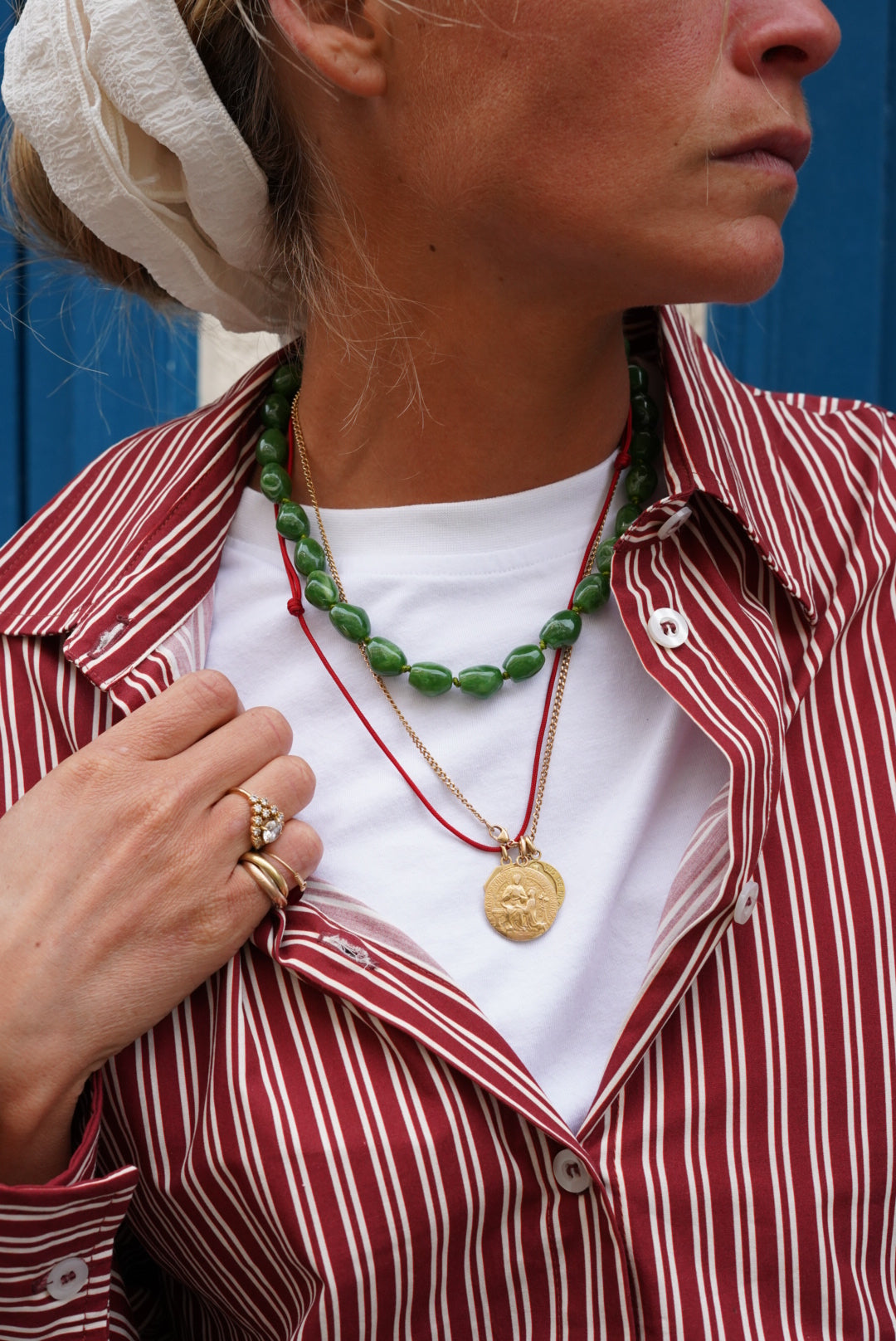 Large Khaki Bead Necklace