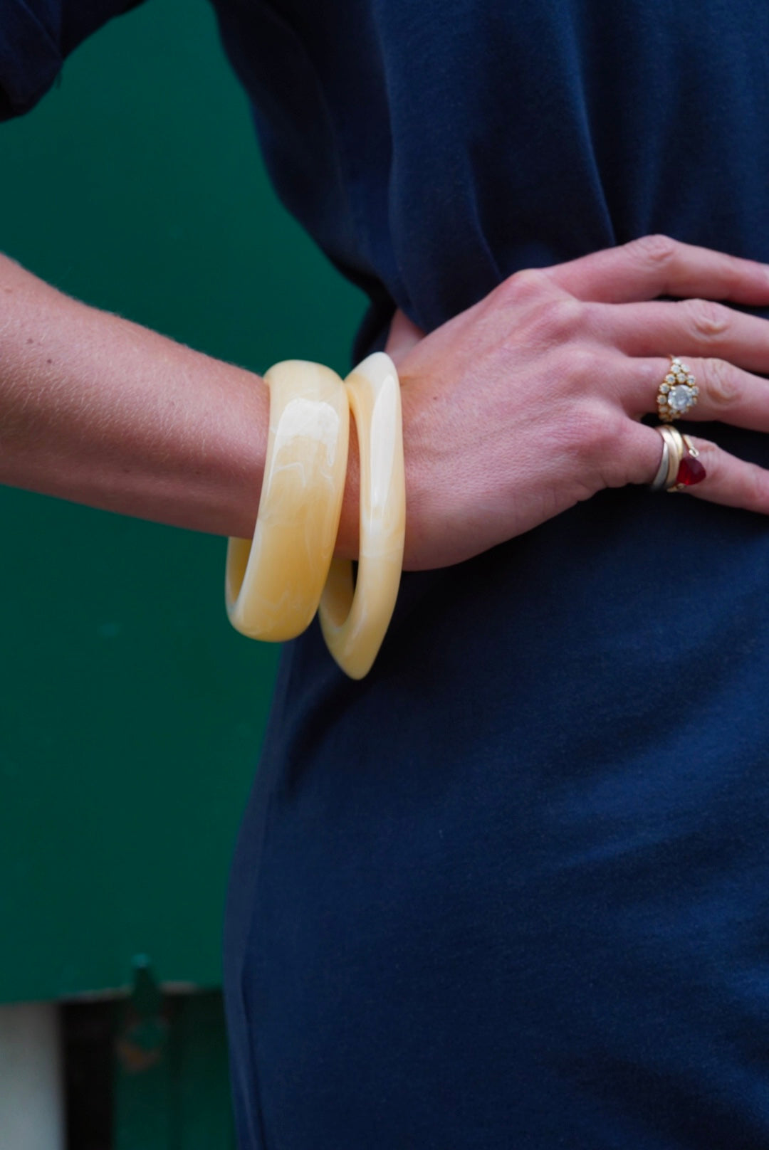 Thick Ecru Resin Bangle