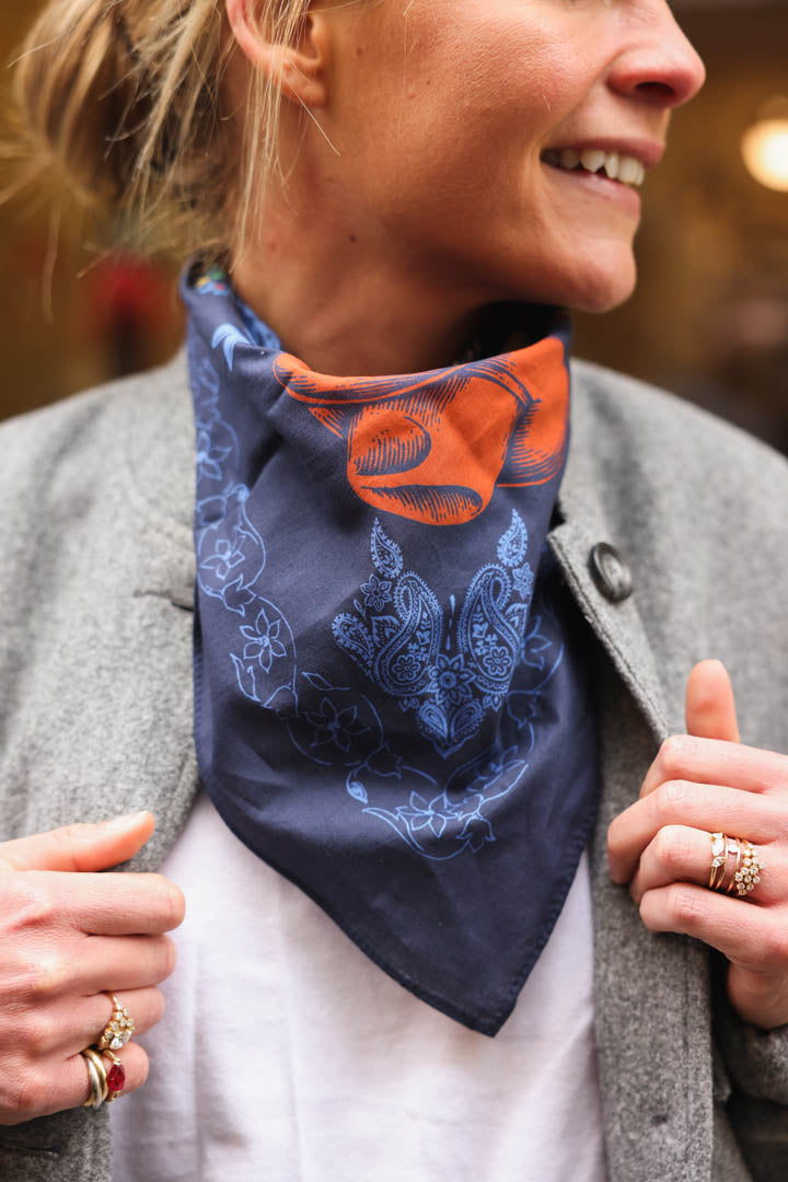 Foulard GEORGES motif marine