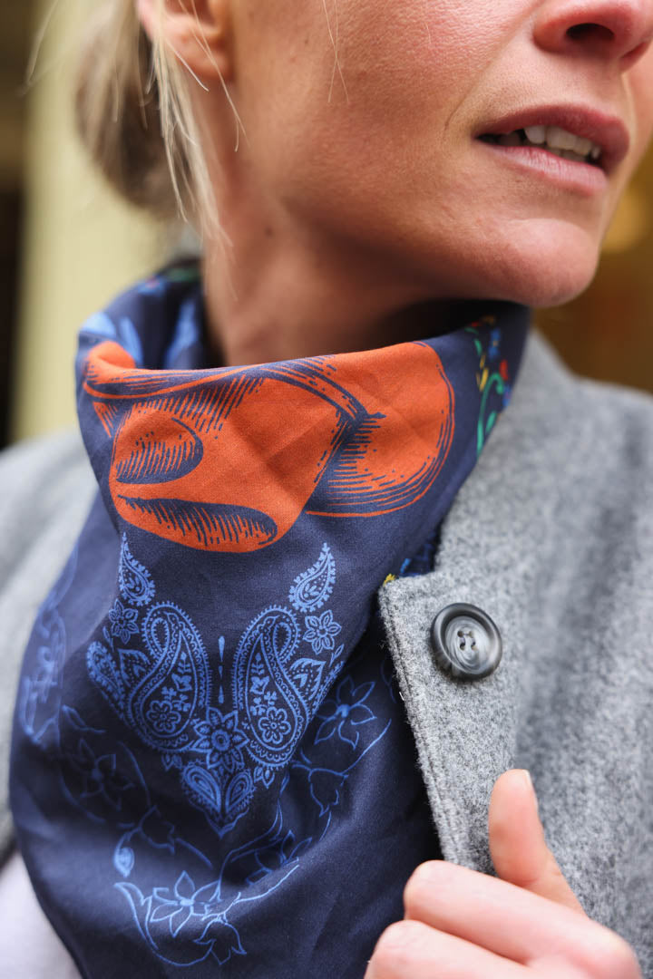 Foulard GEORGES motif marine
