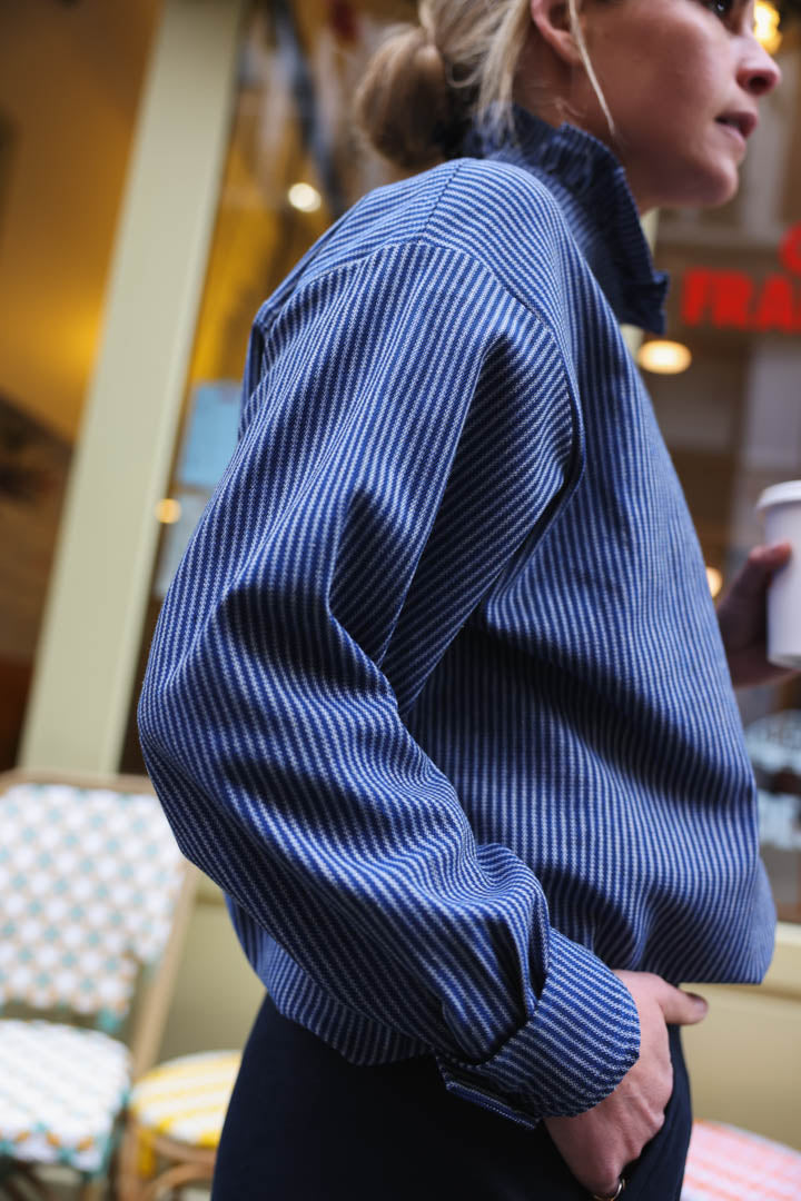 LOU navy stripe overshirt