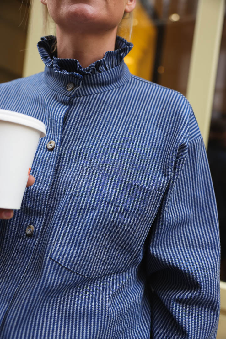 LOU navy stripe overshirt