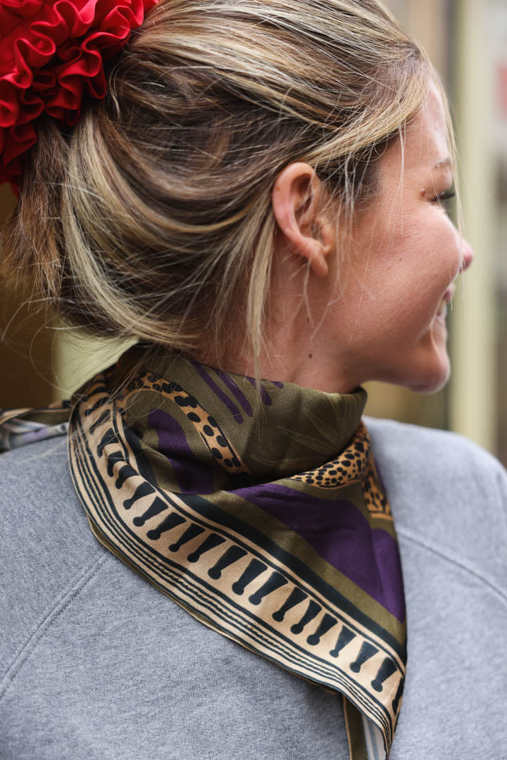 GEORGIA khaki print scarf