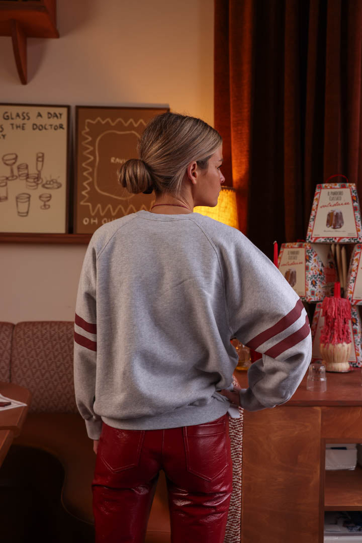 Sweat JOSEPH FIERCE gris/bordeaux