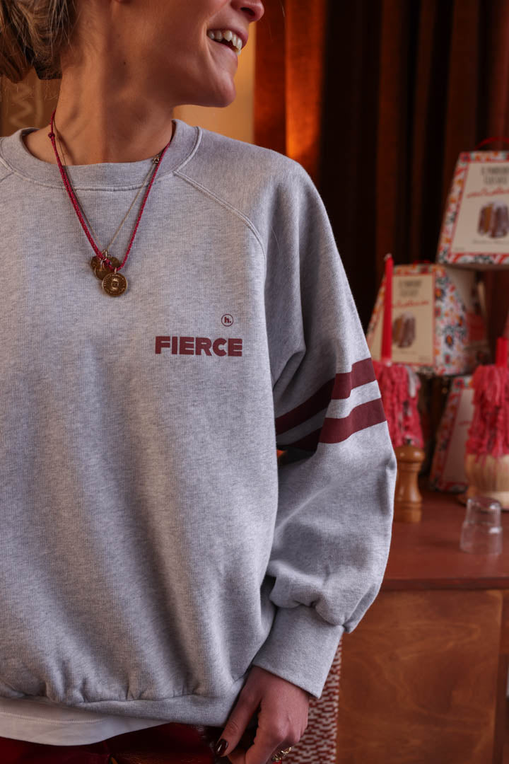 Sweat JOSEPH FIERCE gris/bordeaux