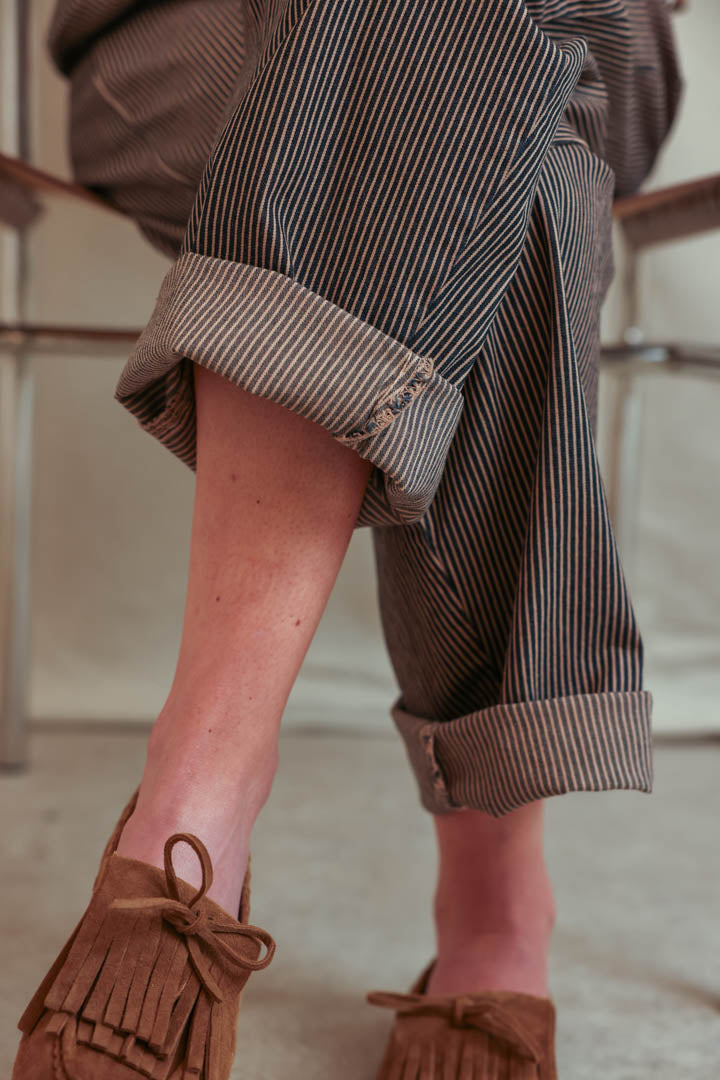 Pantalon ballon Marceau rayé moka