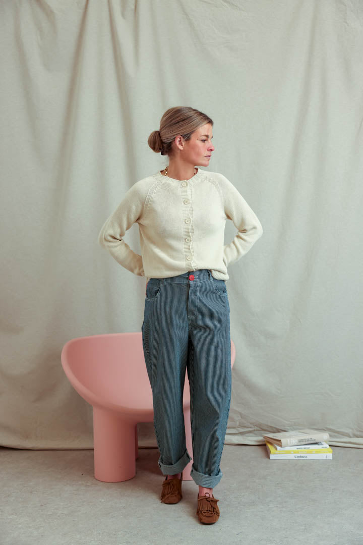 Marceau navy striped balloon pants
