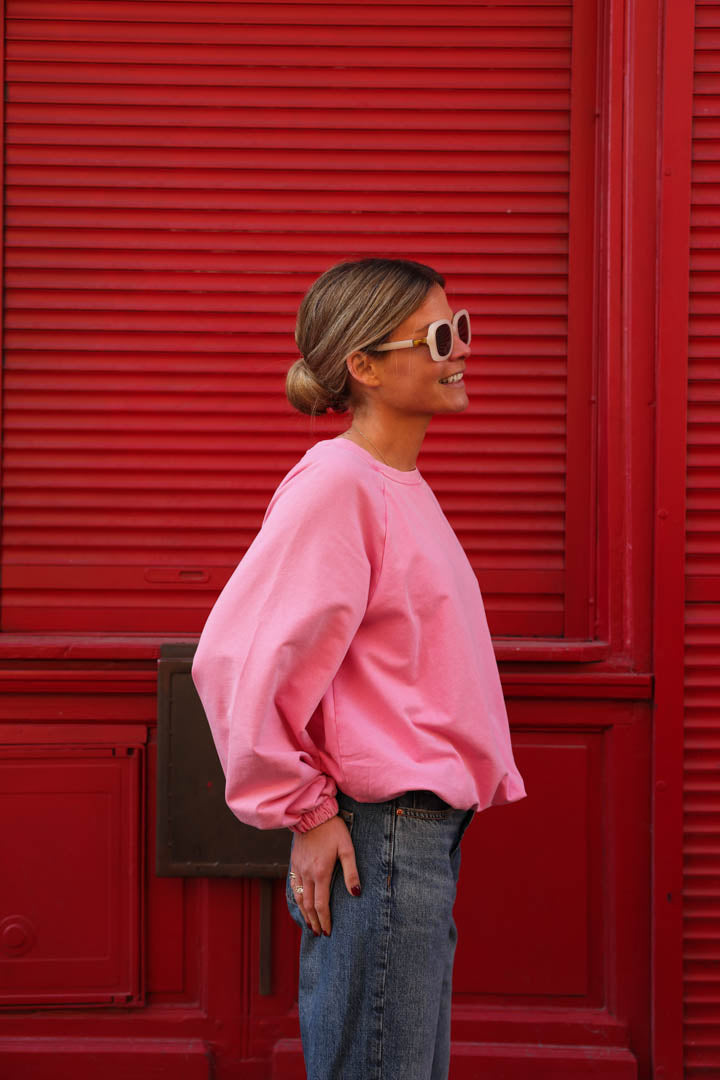 Sweat Arthus rose délavé