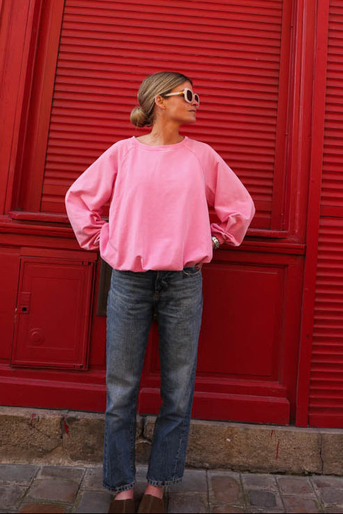 Sweat Arthus rose délavé