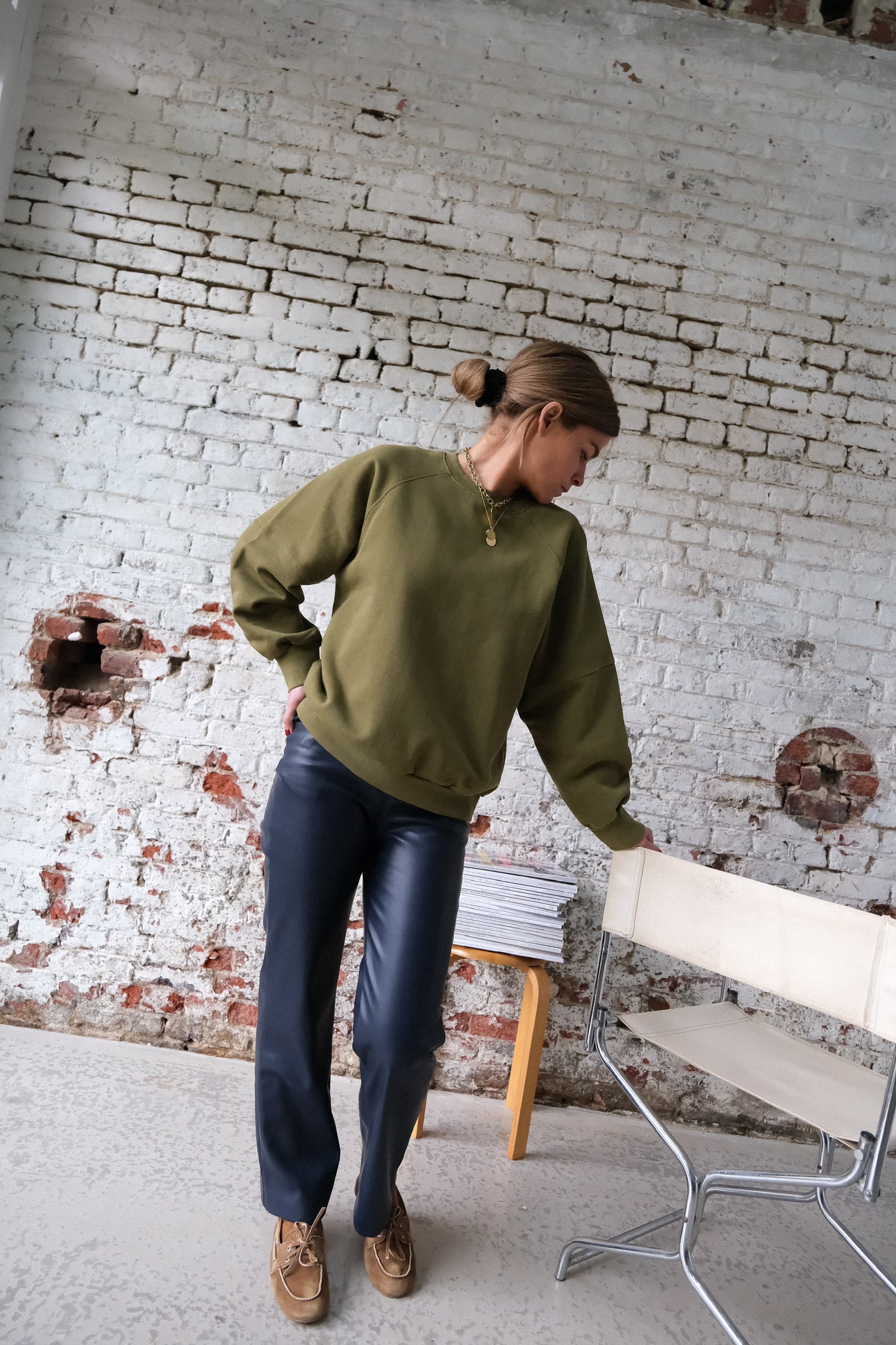 Pantalon CHARLES similicuir marine