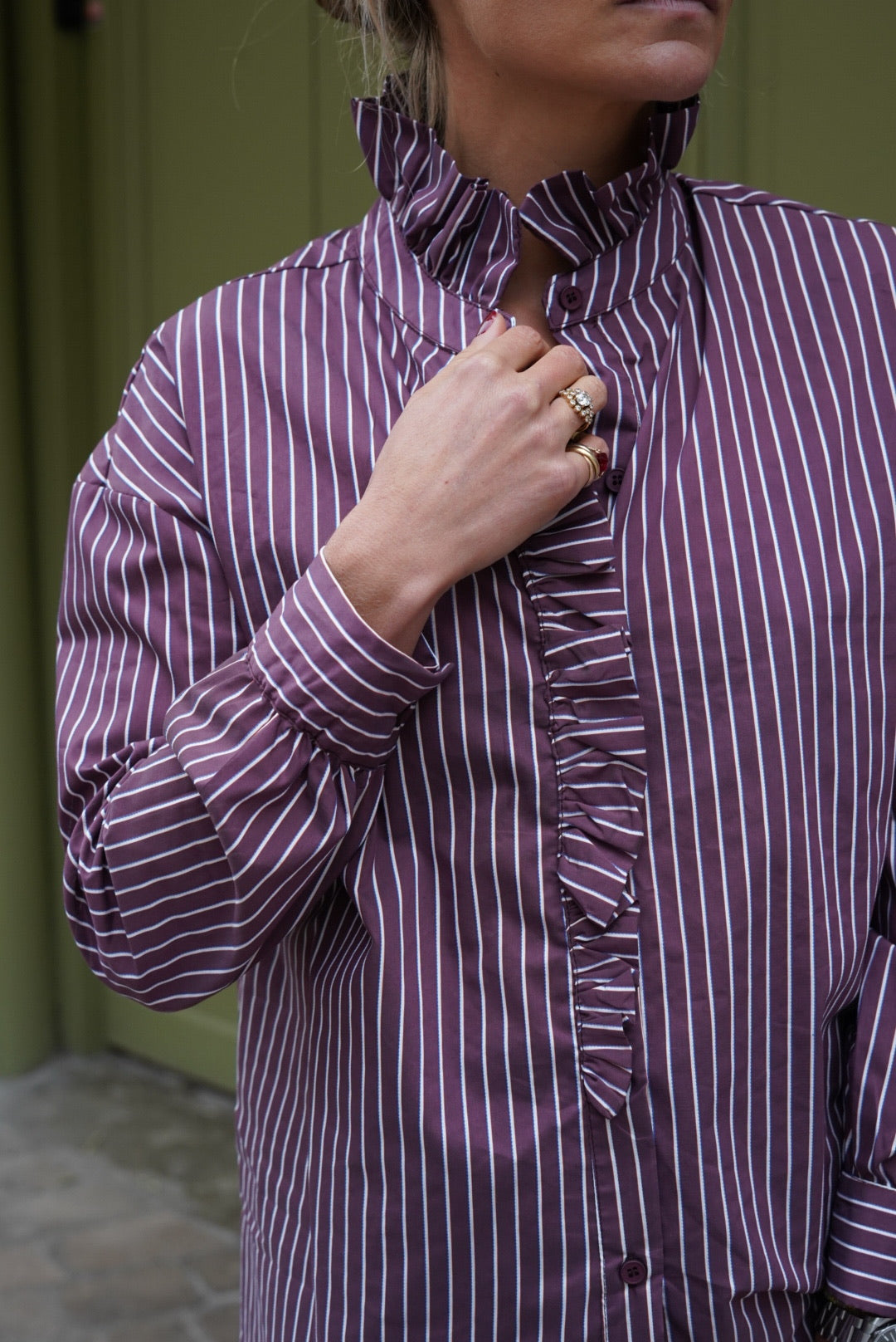 Blouse Clara rayure bordeaux