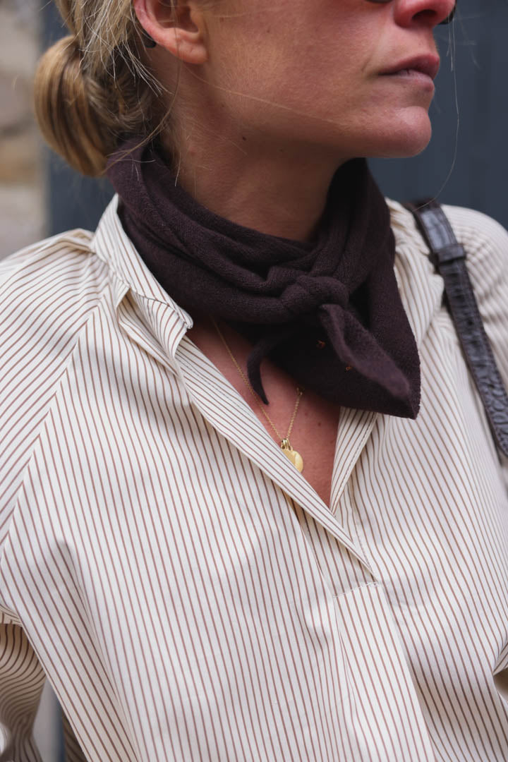 Foulard Ernest maille chocolat