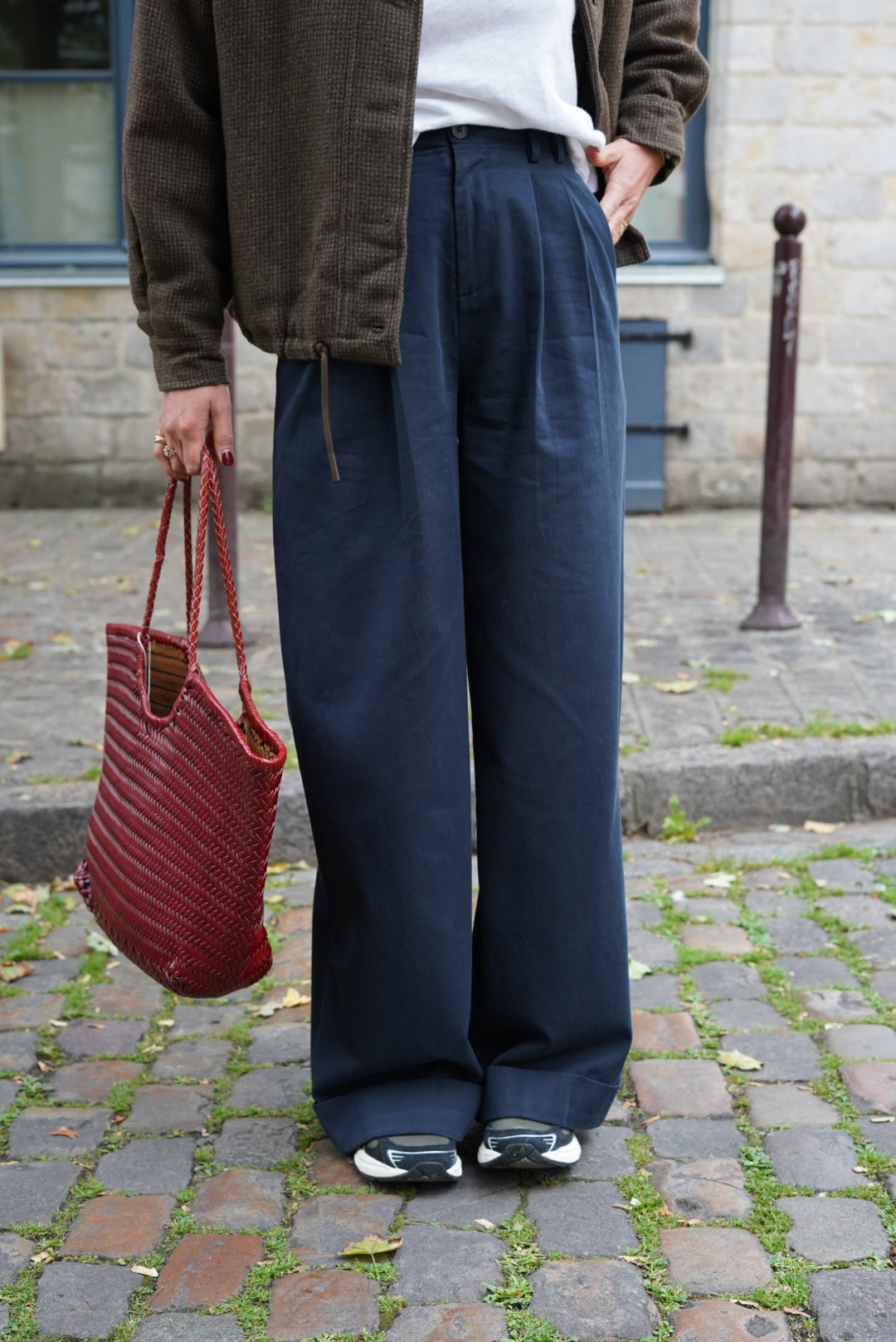 Sac tressé bordeaux