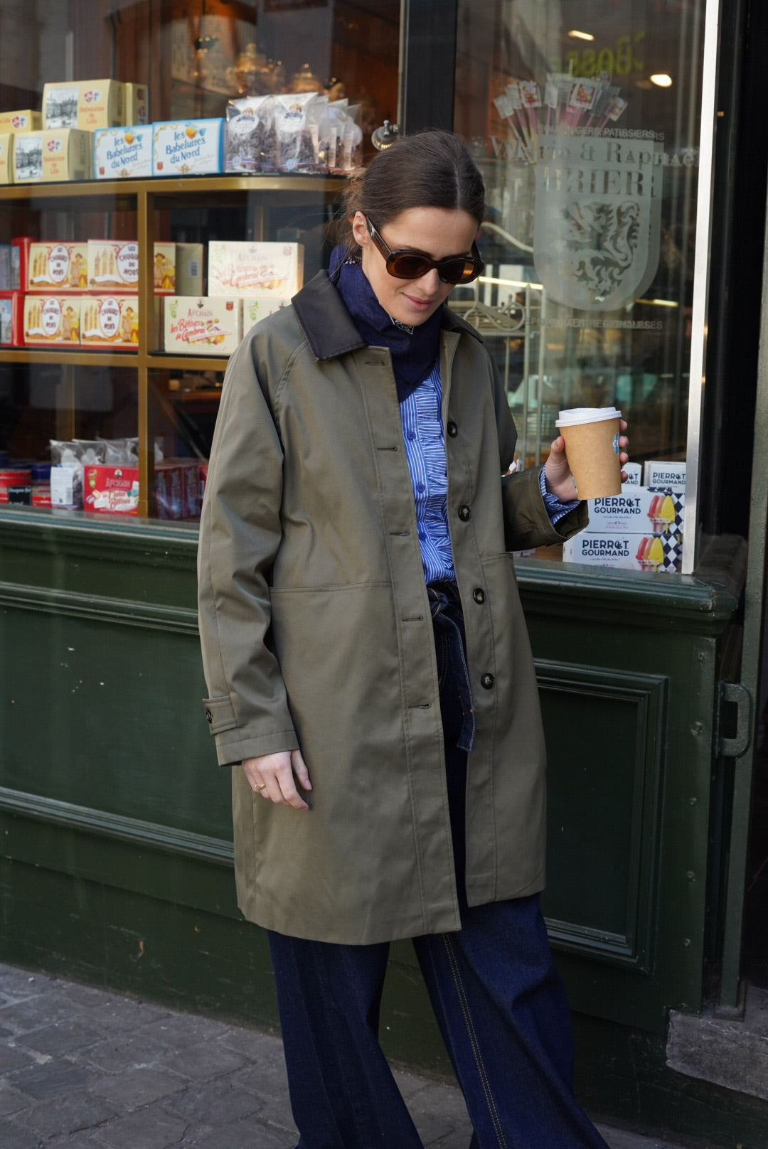 Veste Emma mi-longue kaki