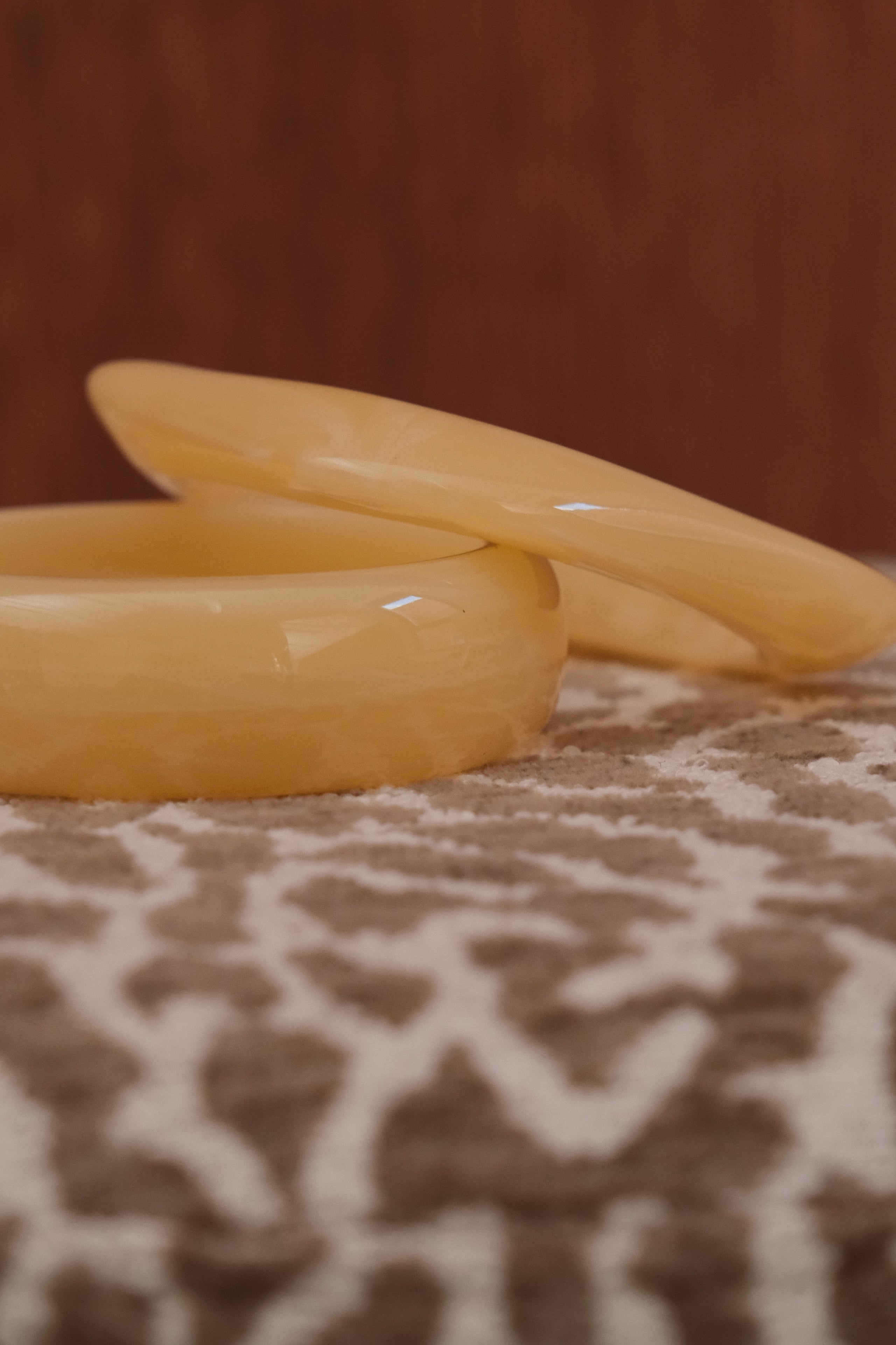 Thick Ecru Resin Bangle