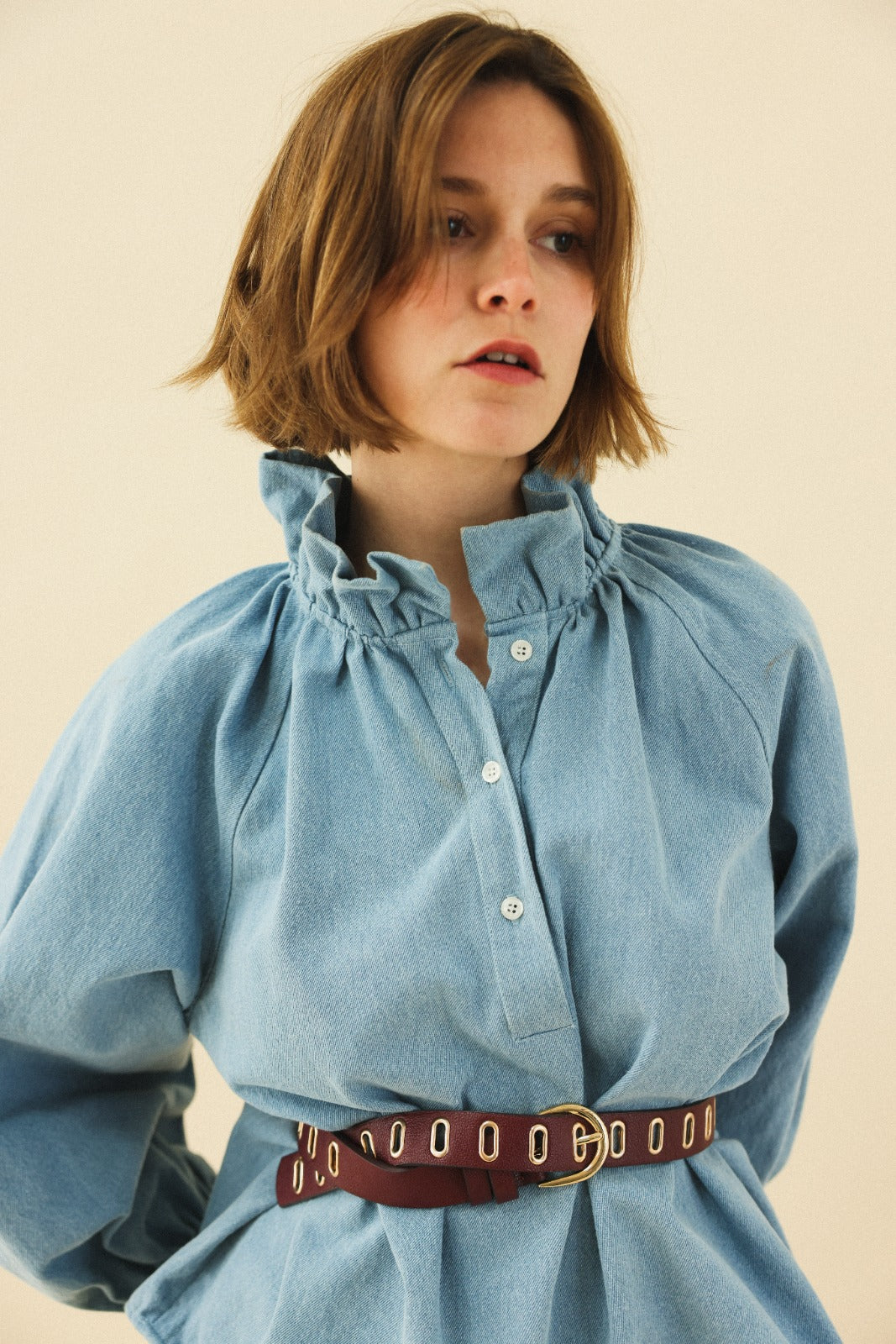 ISAURE denim sailor's smock
