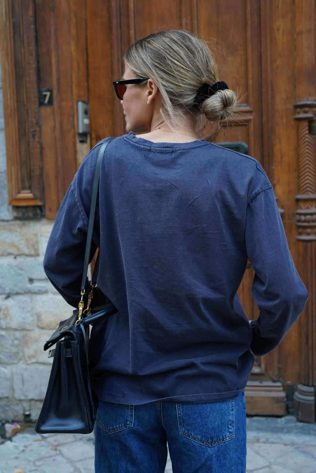 T-shirt Simon inscription marine