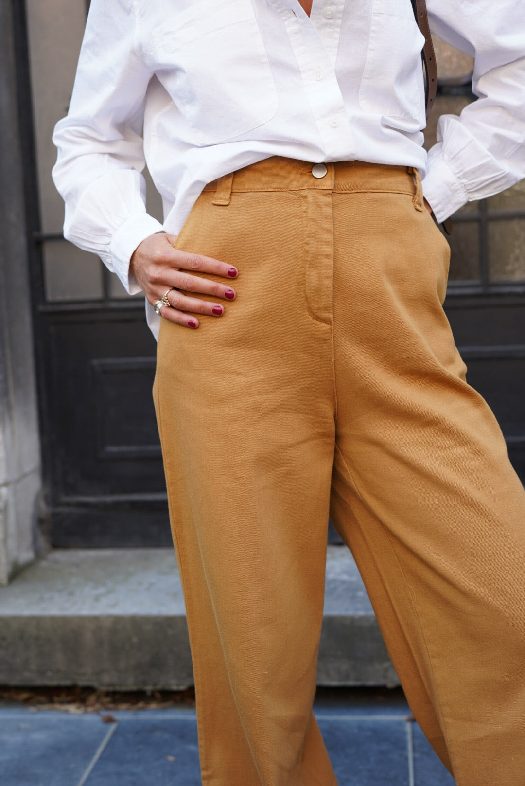 Pantalon Gaston large camel