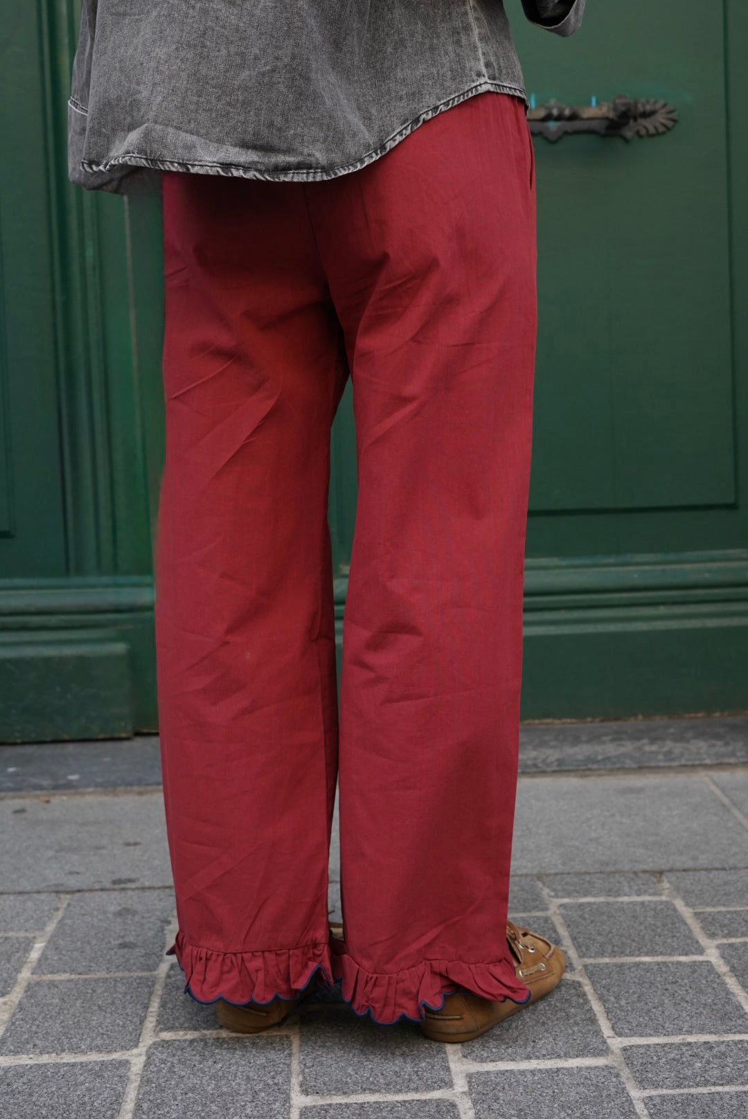 Pantalon Octave froufrou terracotta