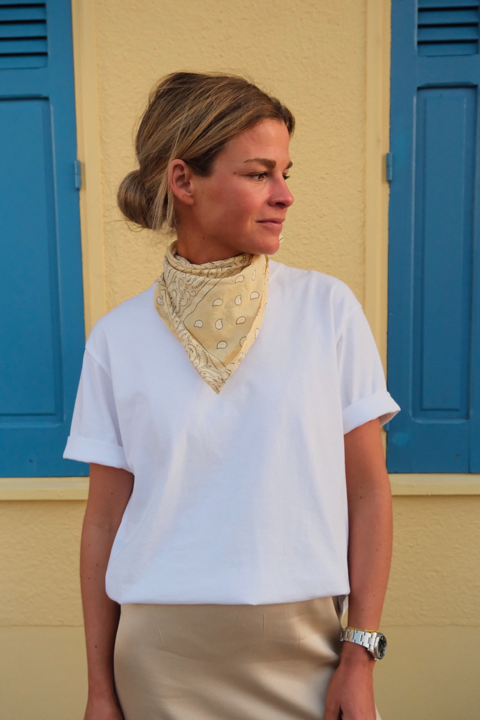 Foulard bandana jaune clair