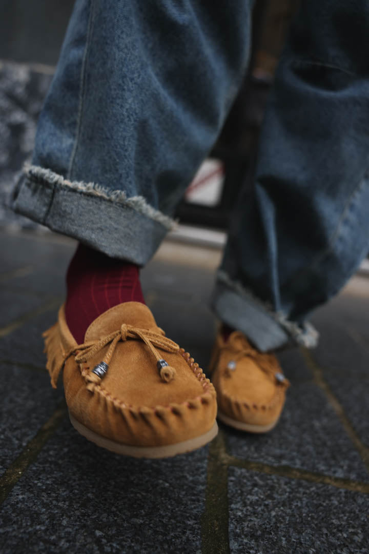 Mocassins daim camel