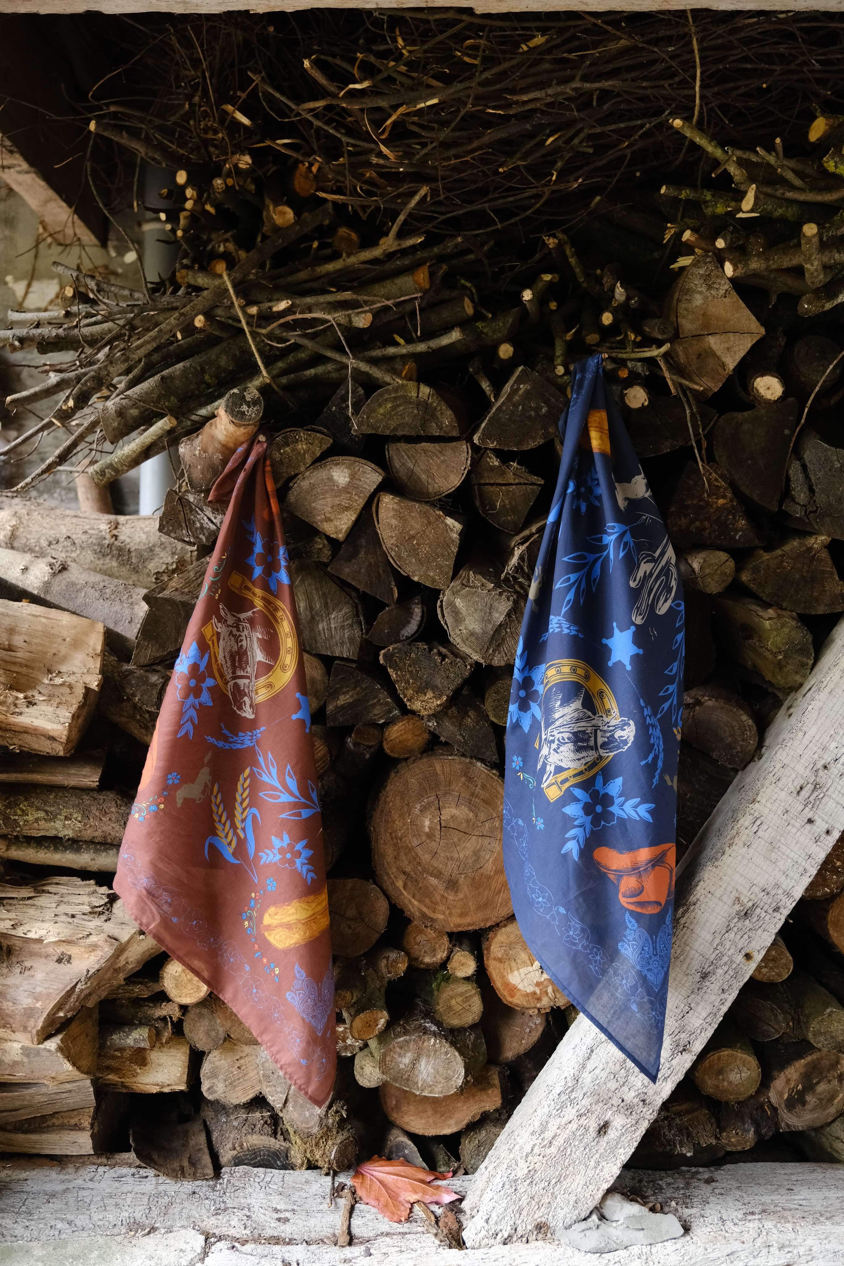 Foulard GEORGES motif marron