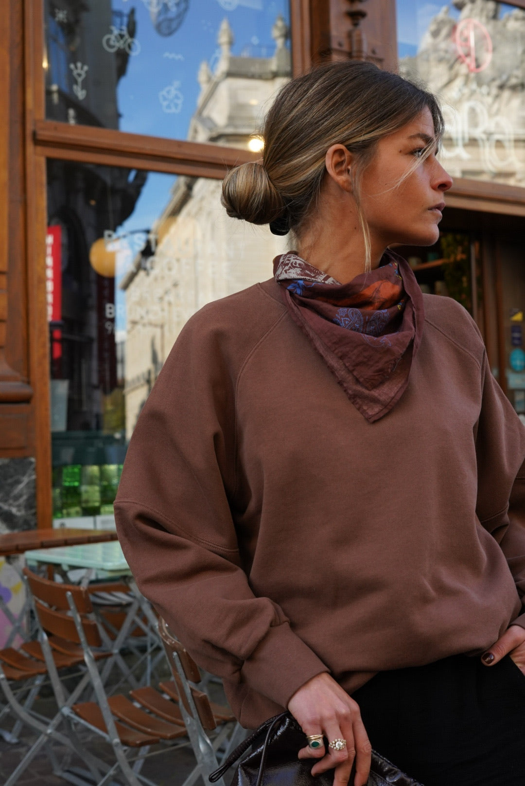 Foulard GEORGES motif marron