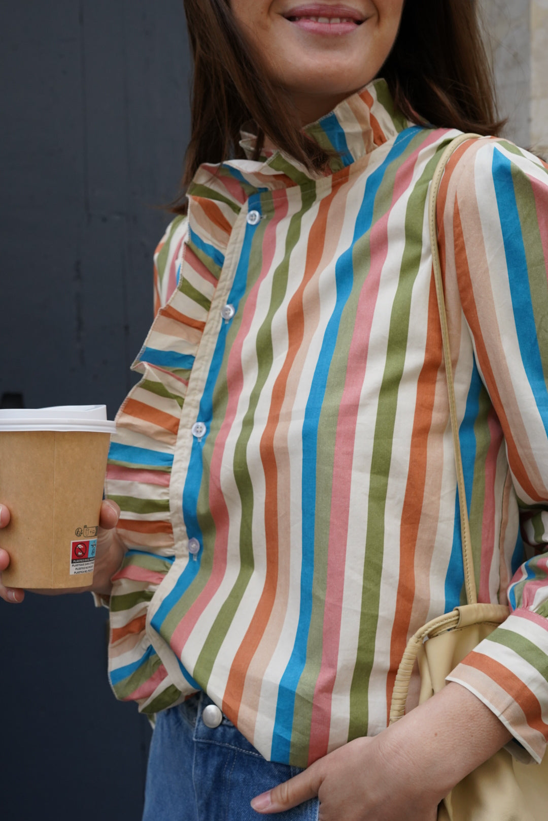 Chemise Marilou rayure multicolore bleu