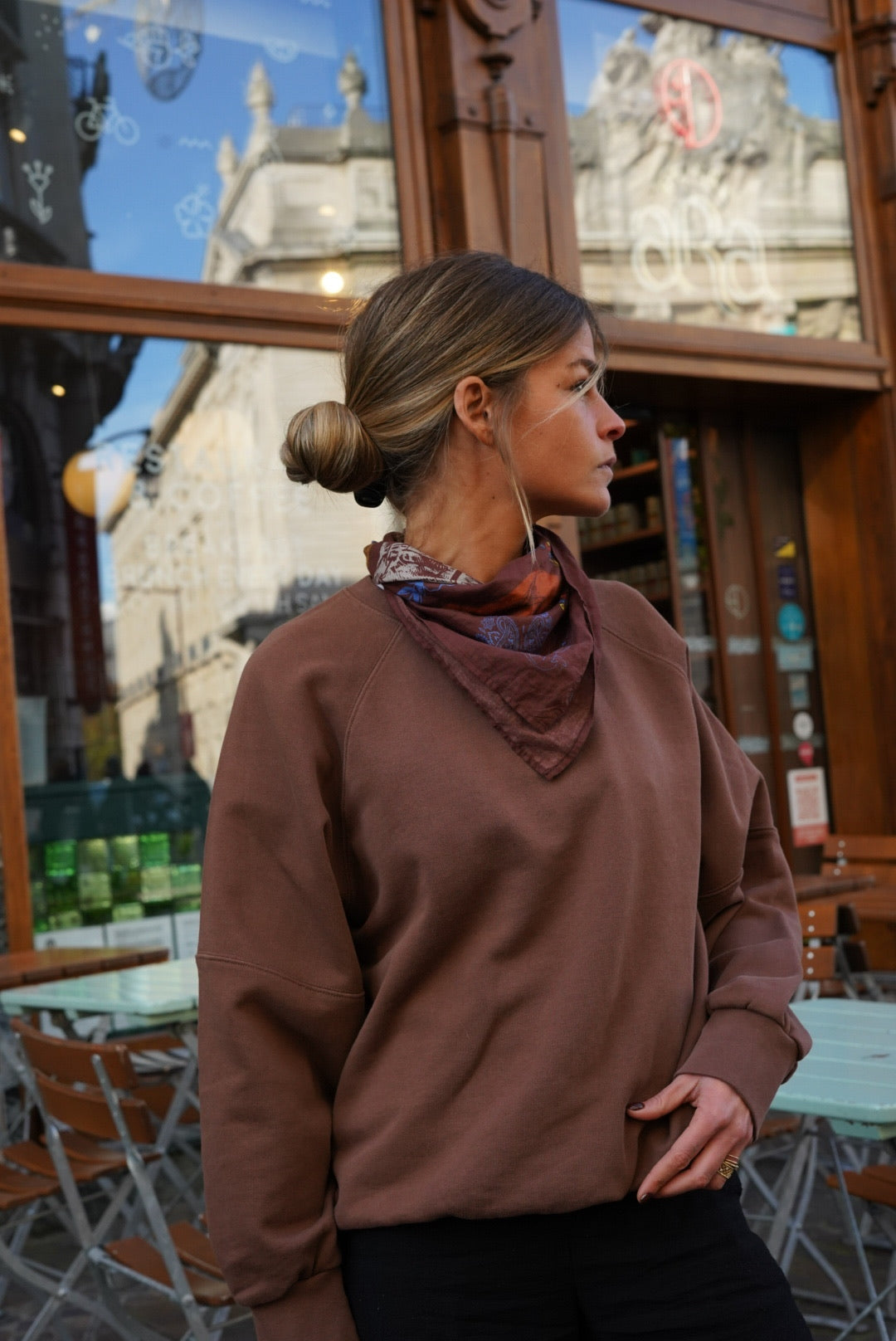 Foulard GEORGES motif marron