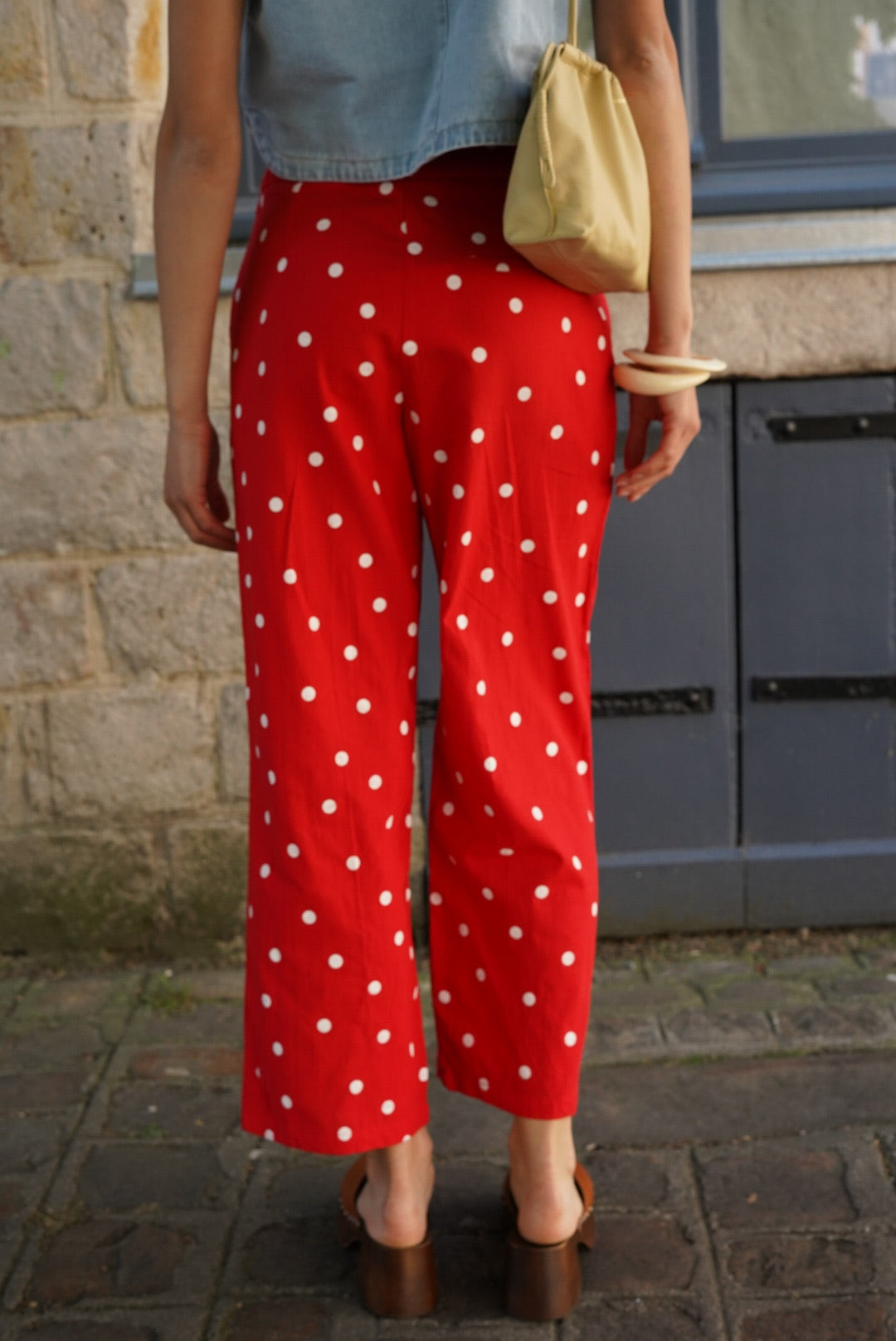 Pantalon Constant pois rouge