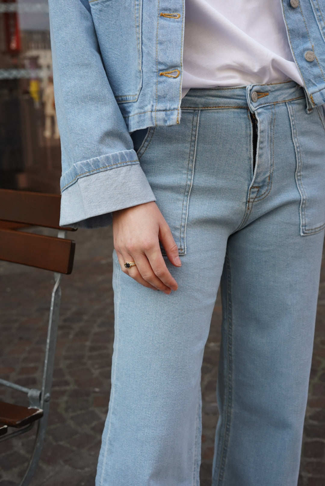 Jean revers Marcus denim clair