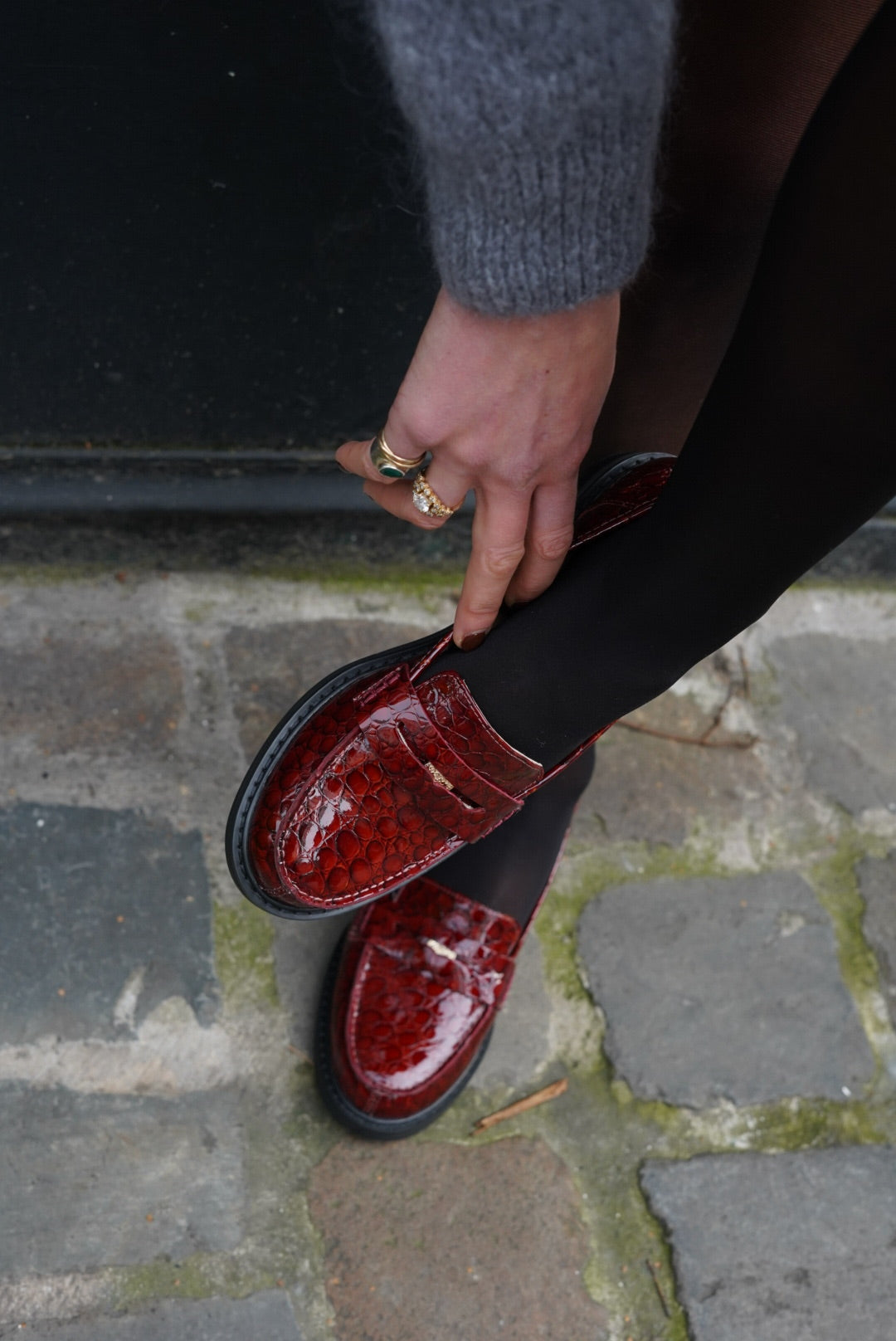 Mocassins Ovana cuir bordeaux