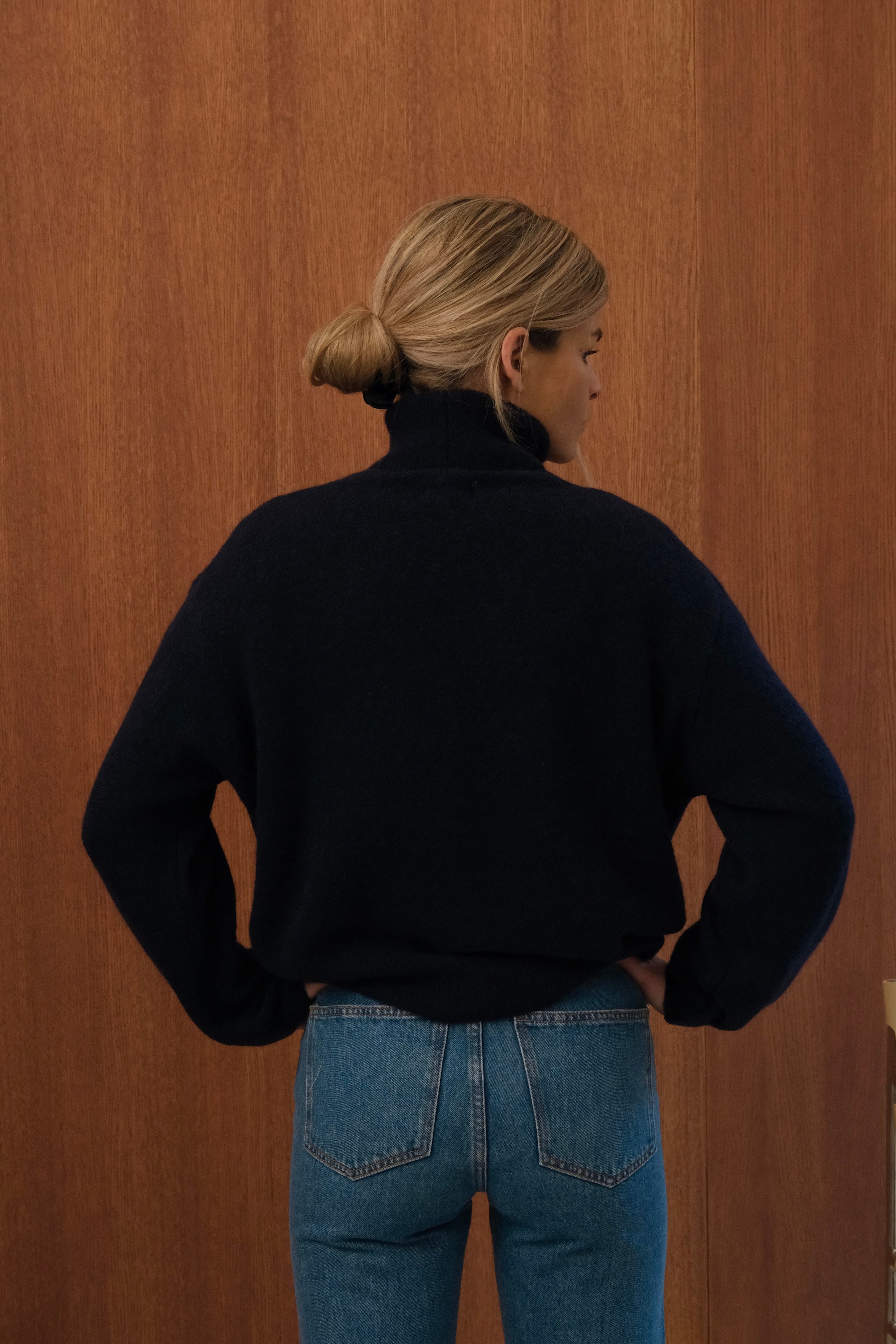 Pull Félix col roulé marine