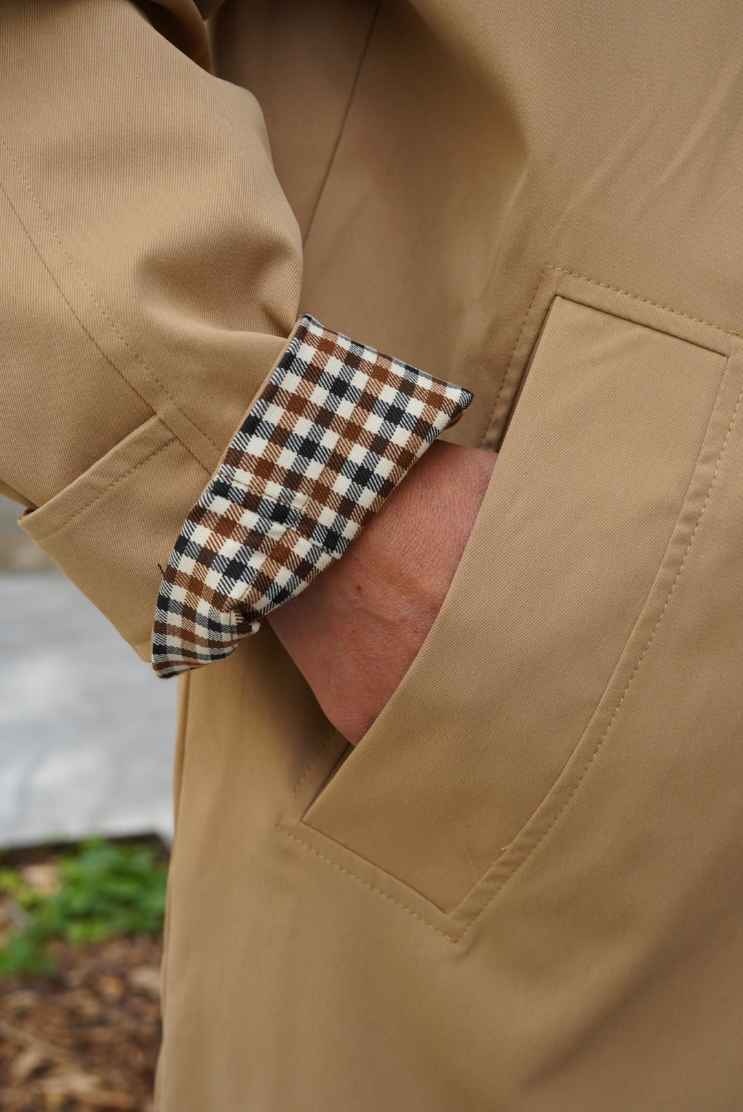 Trench Amaury réversible beige/vichy