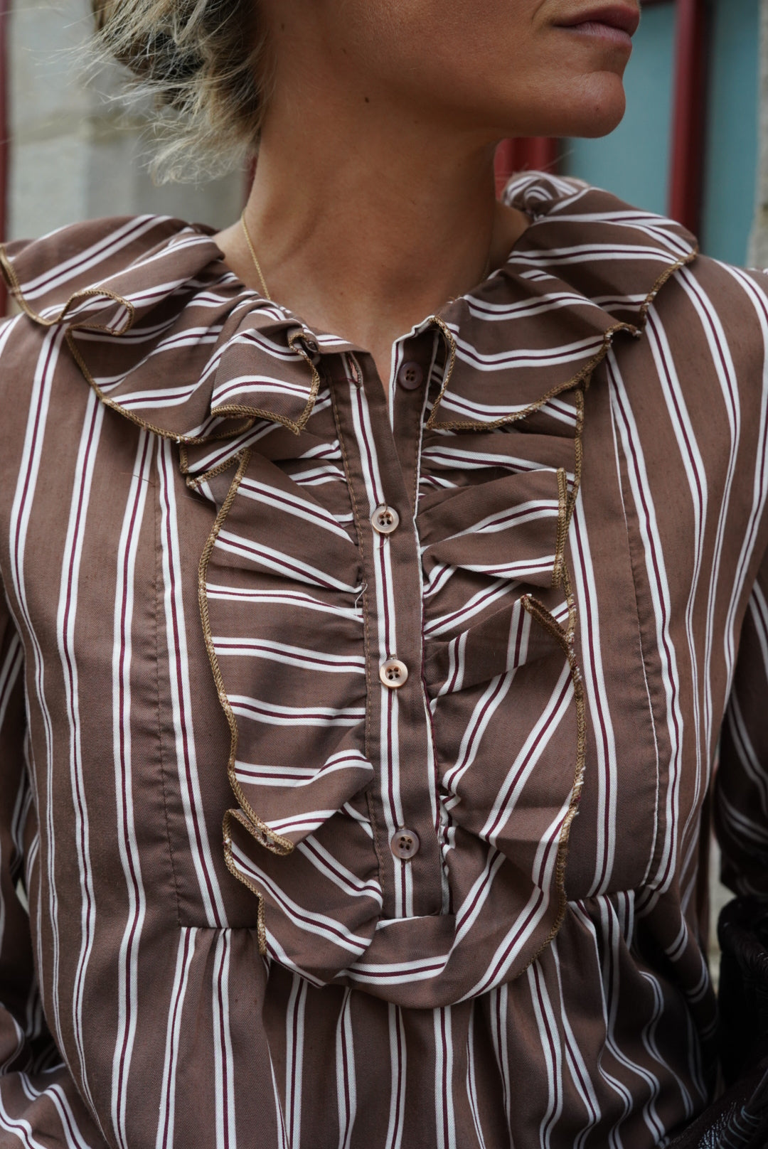 Blouse Olympe rayure moka