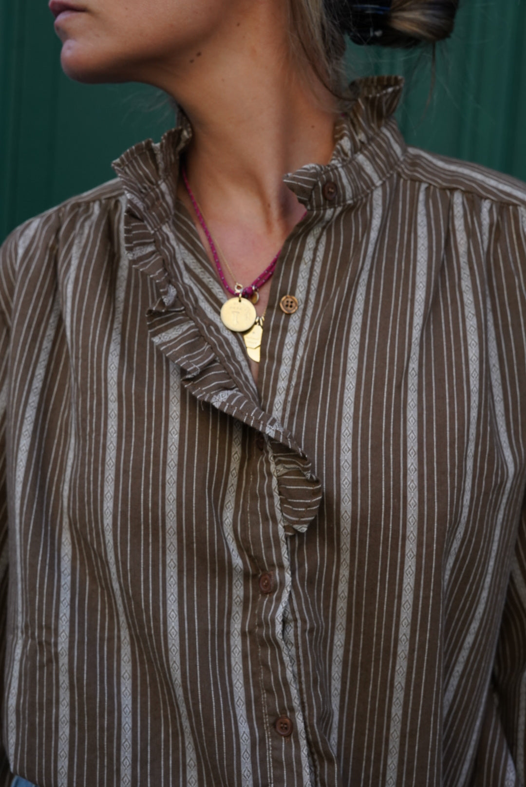 Blouse Sidonie rayure moka/écru