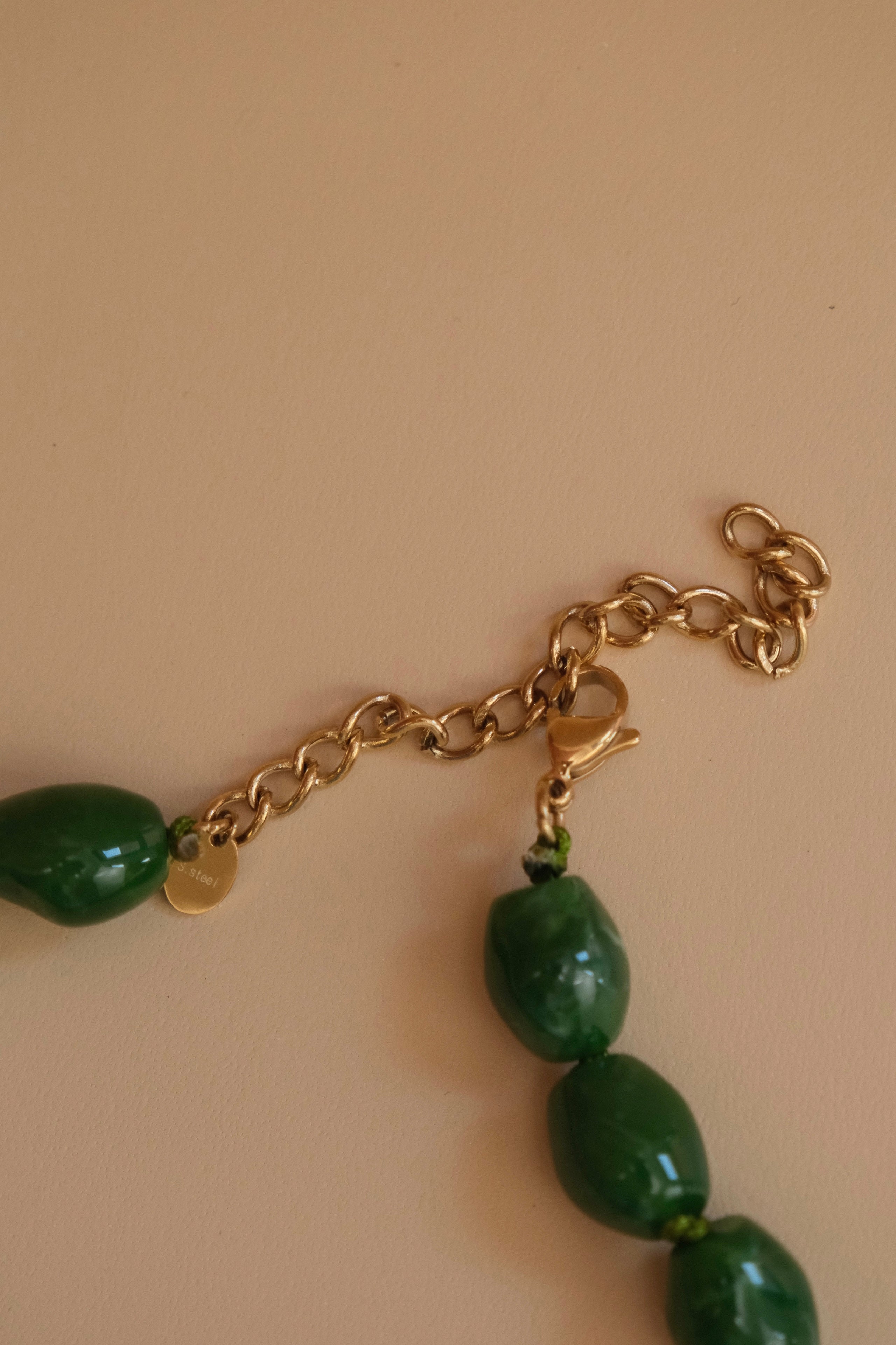 Large Khaki Bead Necklace