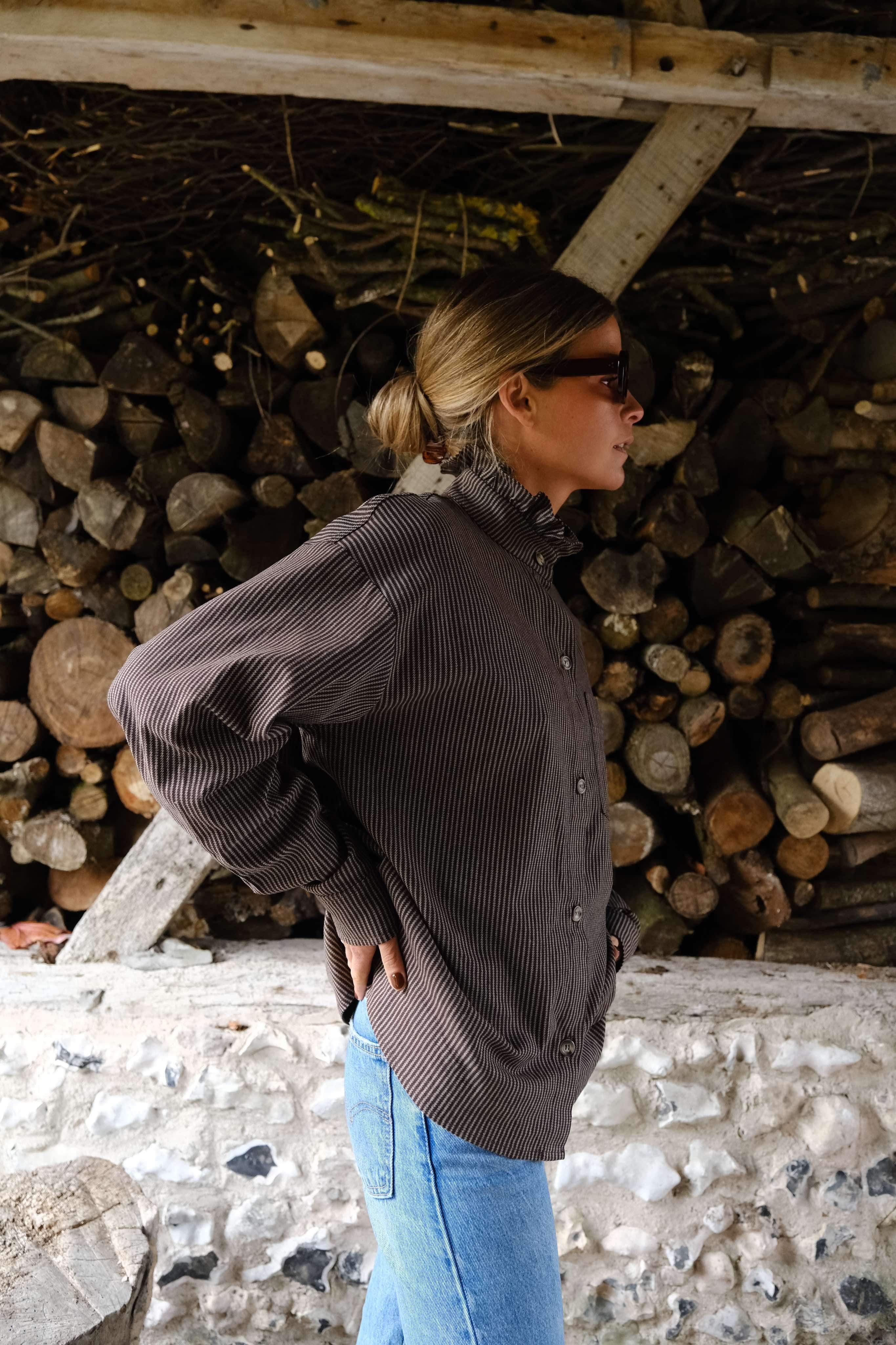 Surchemise LOU rayure marron